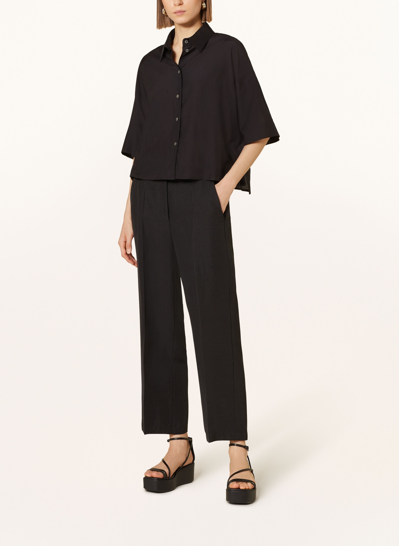 CAMBIO Culottes CALIFORNIA with linen: BLACK