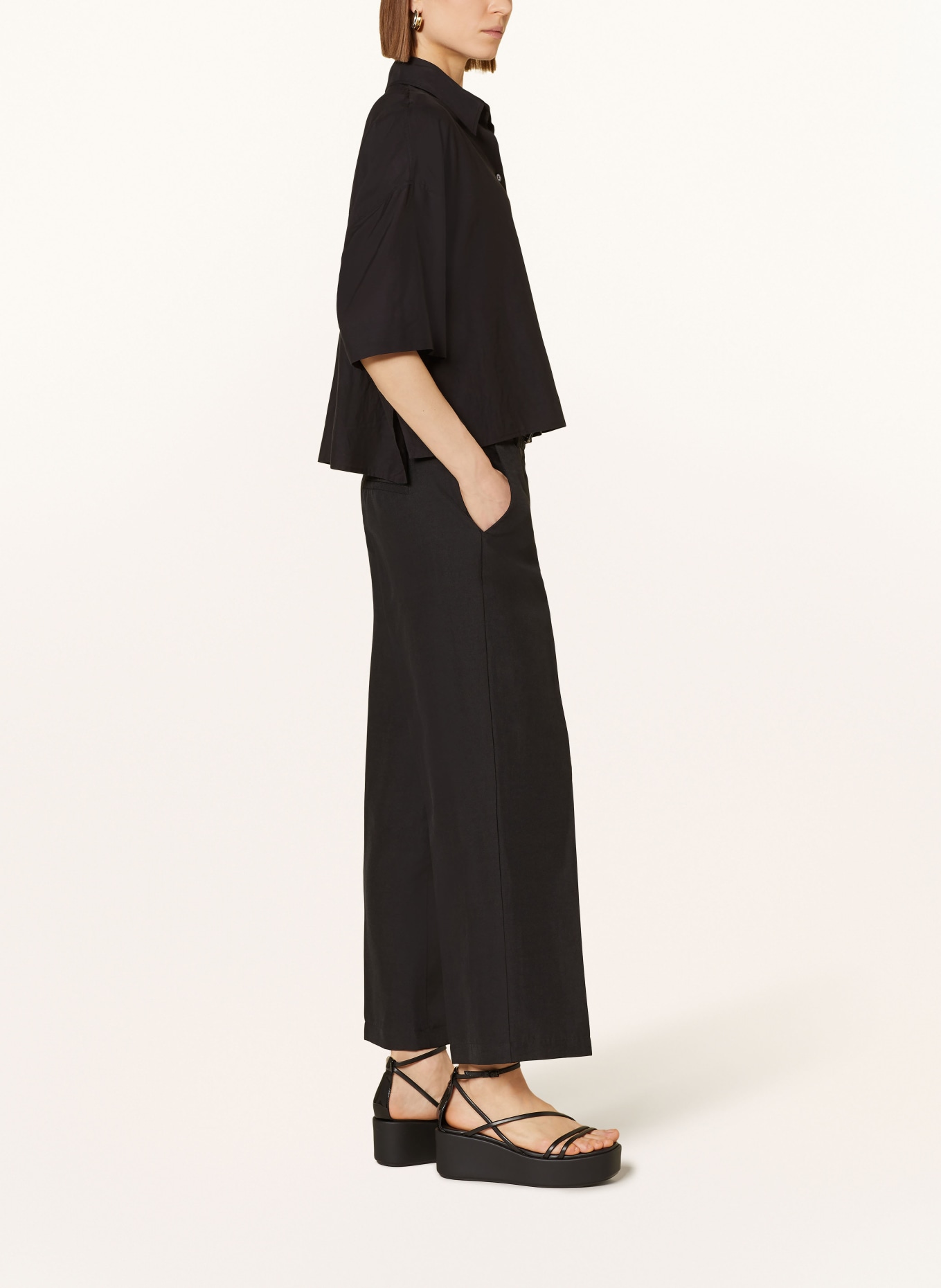 CAMBIO Culottes CALIFORNIA with linen: BLACK