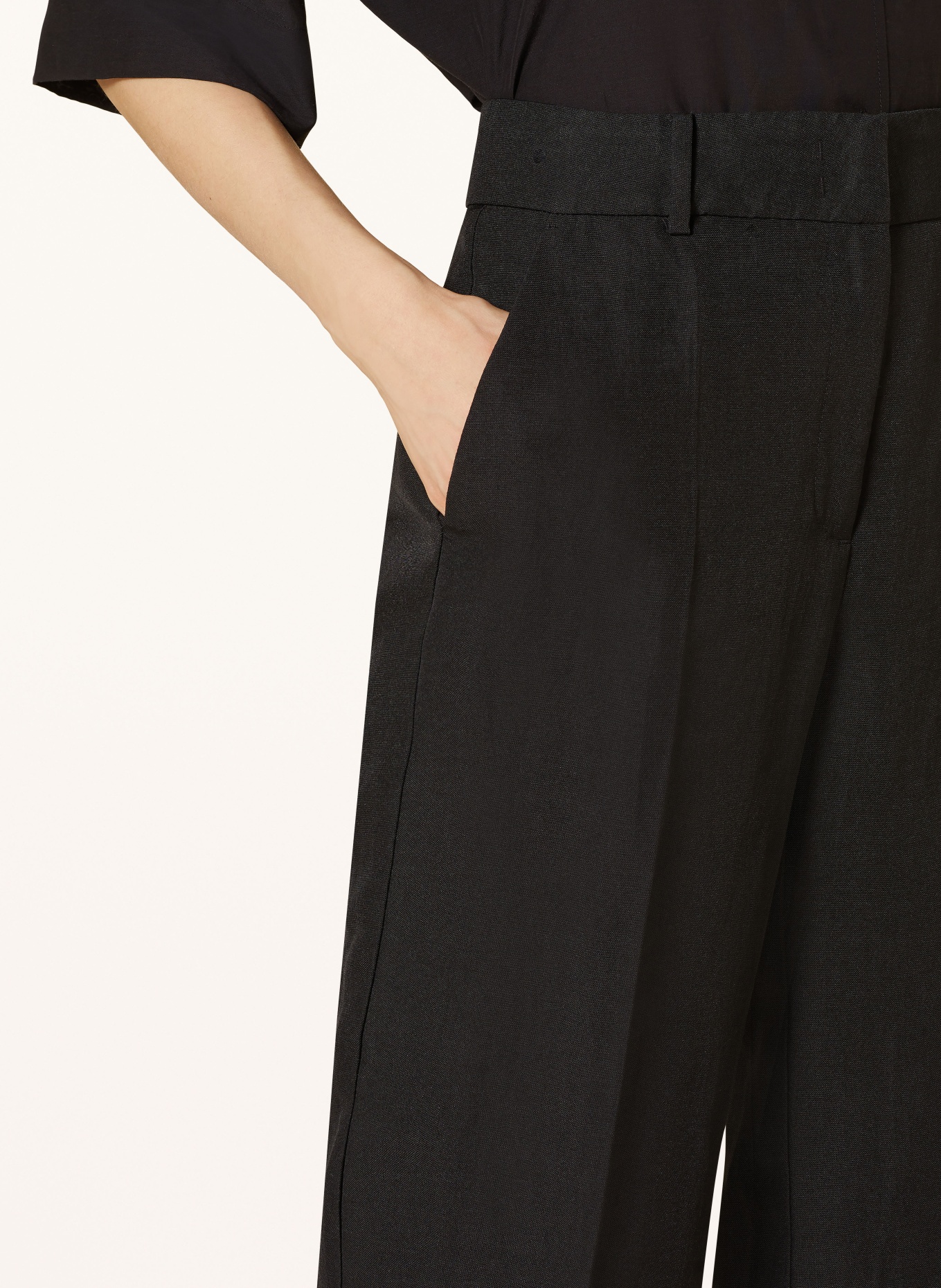 CAMBIO Culottes CALIFORNIA with linen: BLACK