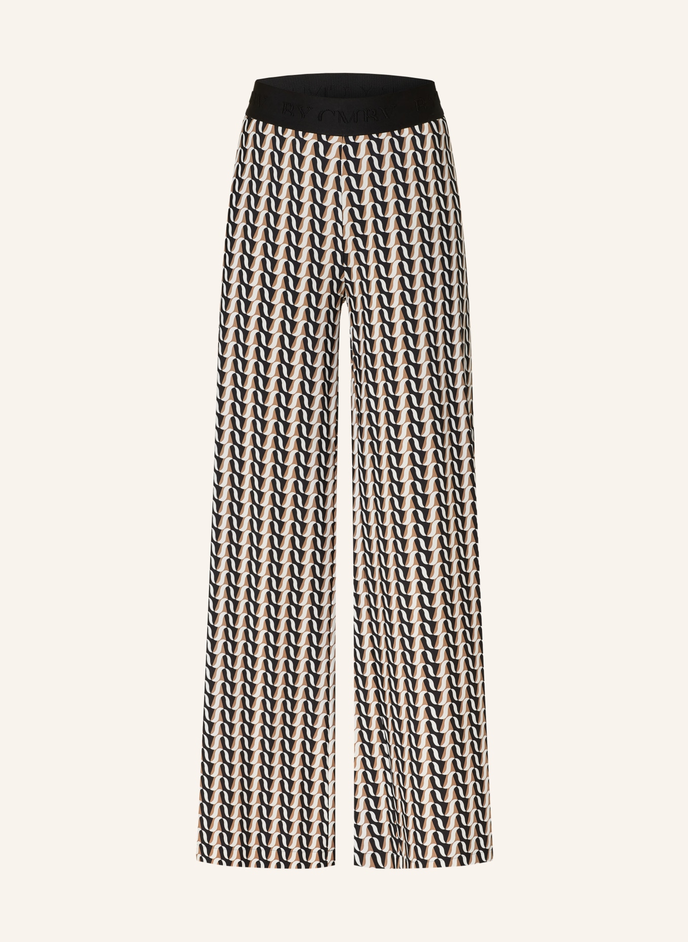 CAMBIO Wide leg trousers ALLISON, Color: BROWN/ WHITE/ BLACK (Image 1)