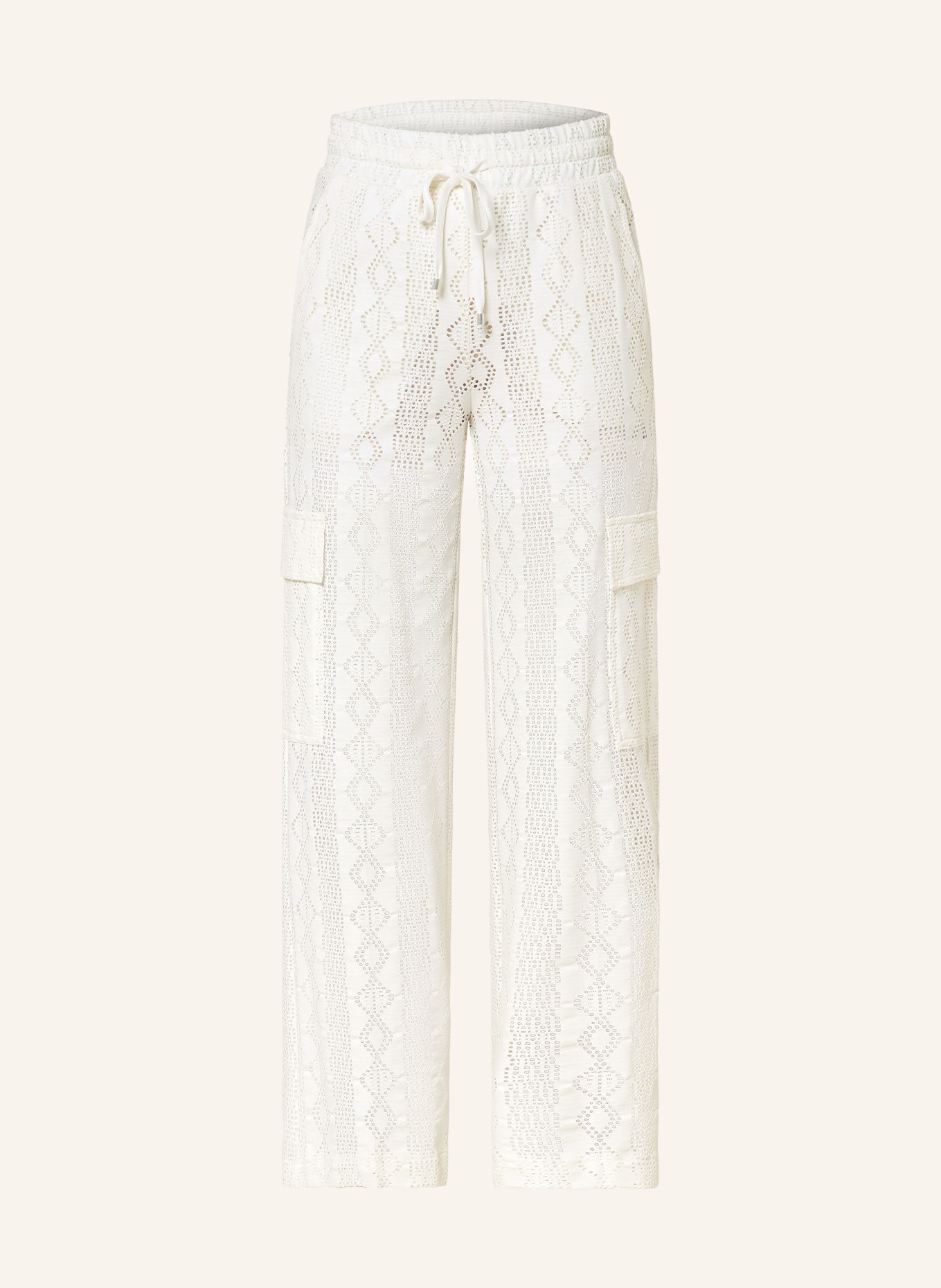 CAMBIO Cargo pants CLARA in broderie anglaise, Color: ECRU (Image 1)