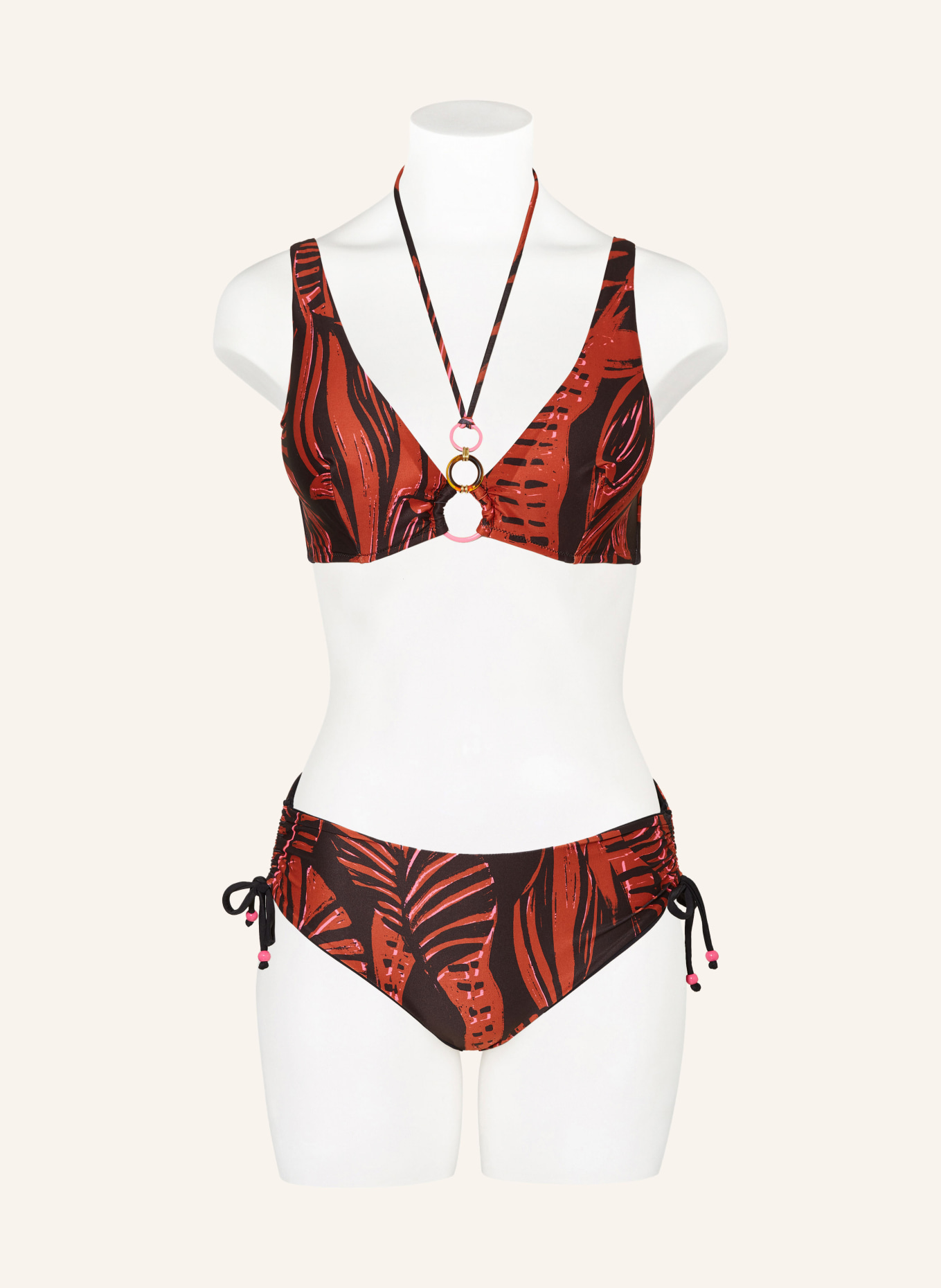 SPORTALM Underwired bikini top, Color: BLACK/ BROWN (Image 2)