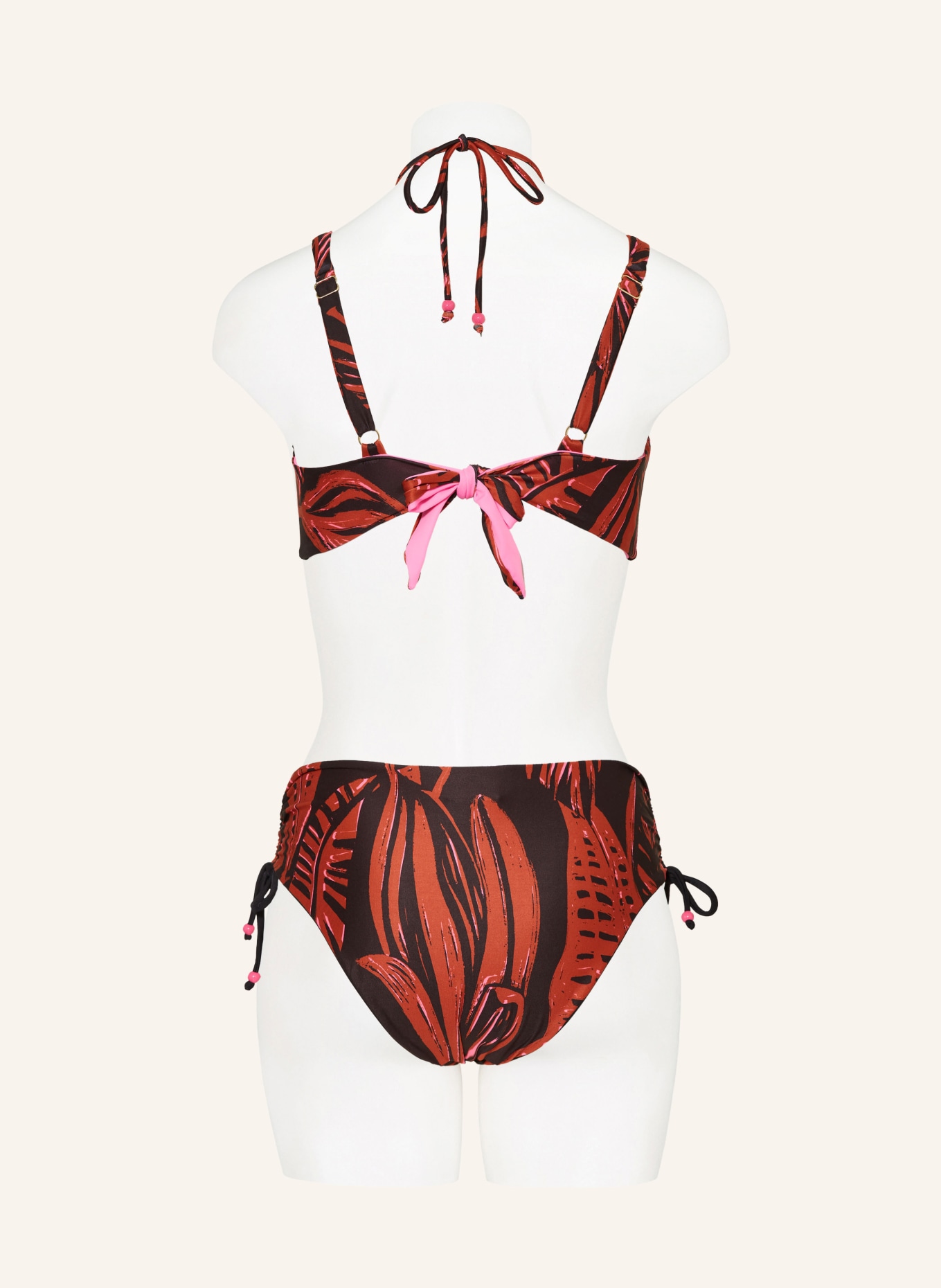 SPORTALM Underwired bikini top, Color: BLACK/ BROWN (Image 3)