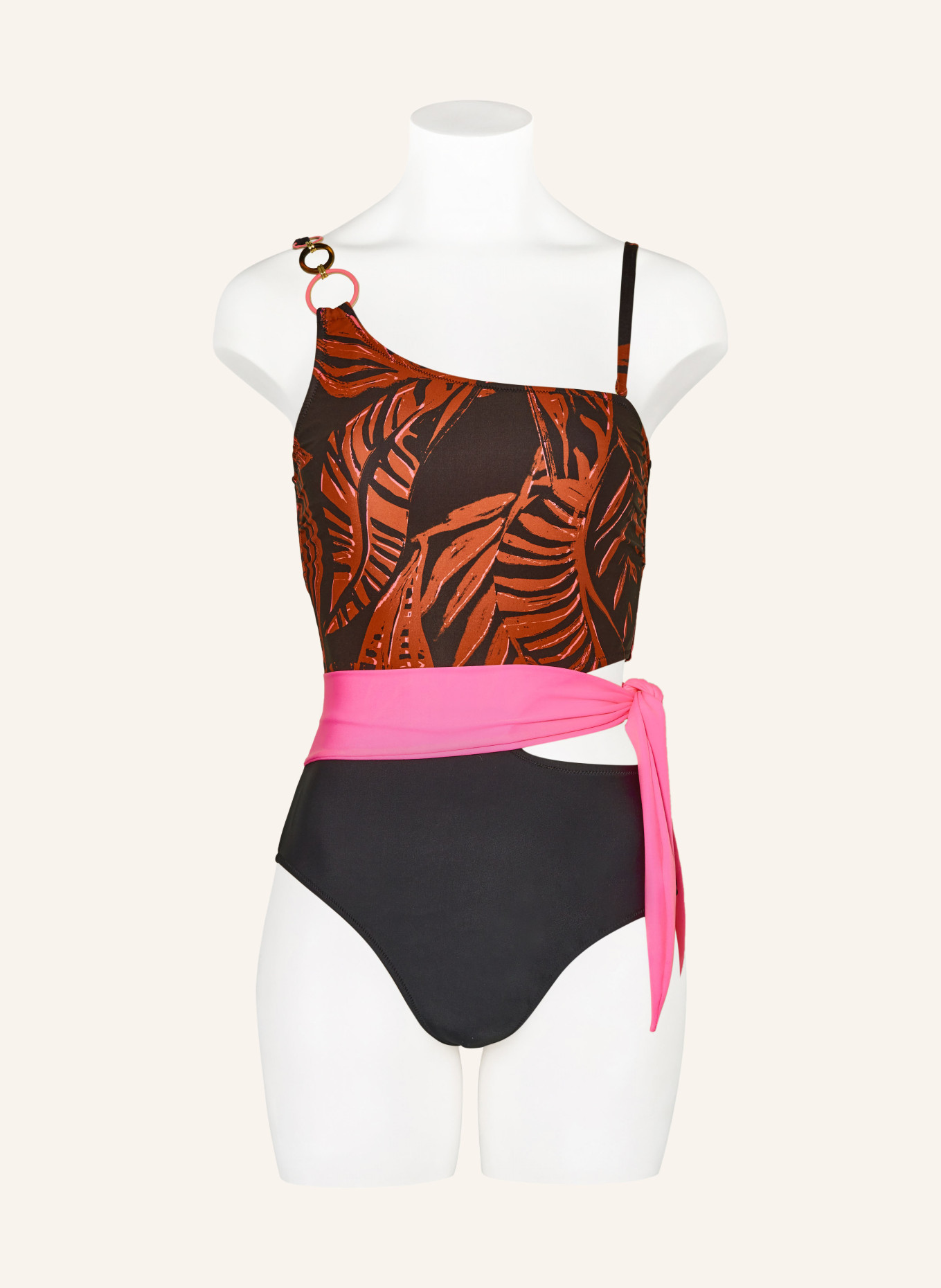 SPORTALM Swimsuit, Color: BLACK/ BROWN/ NEON PINK (Image 2)