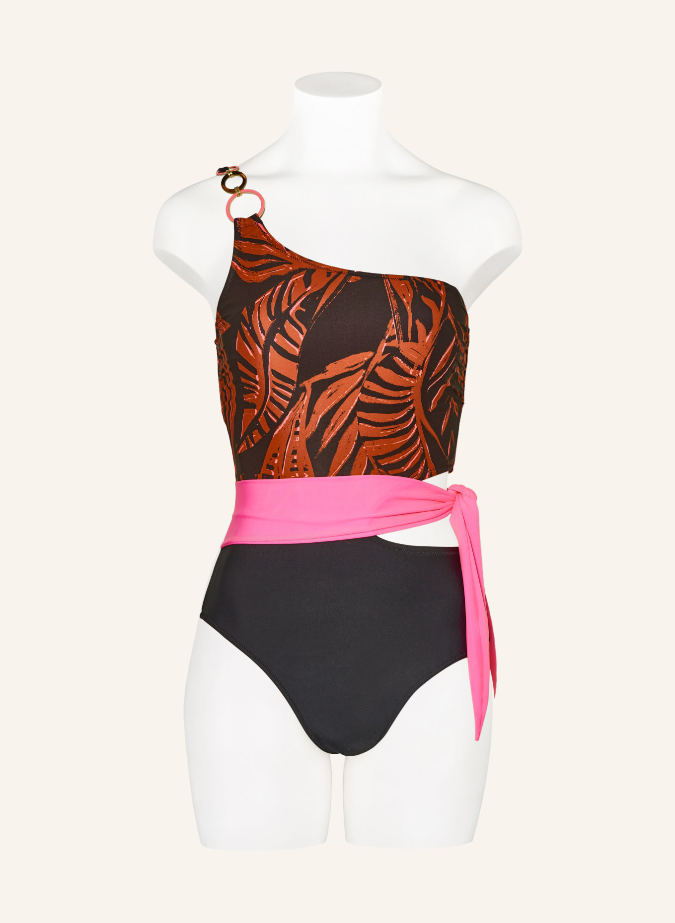 SPORTALM Swimsuit, Color: BLACK/ BROWN/ NEON PINK (Image 4)