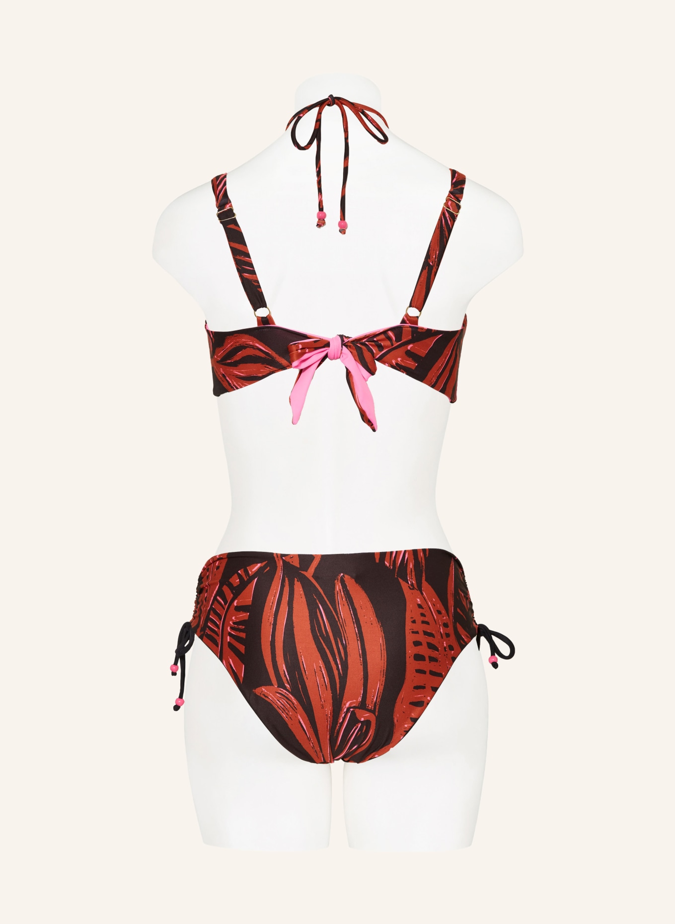 SPORTALM Underwired bikini top, Color: DARK ORANGE/ BLACK (Image 3)