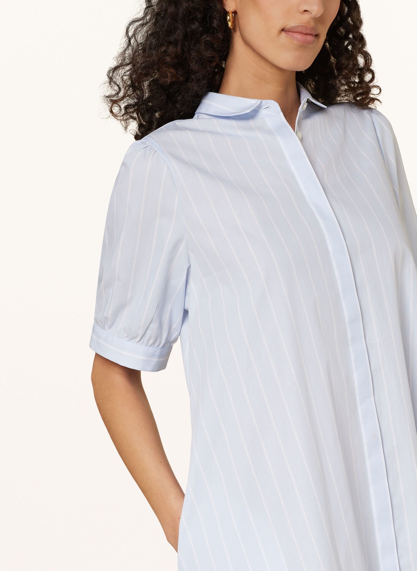 Soluzione Shirt dress, Color: LIGHT BLUE/ WHITE (Image 4)