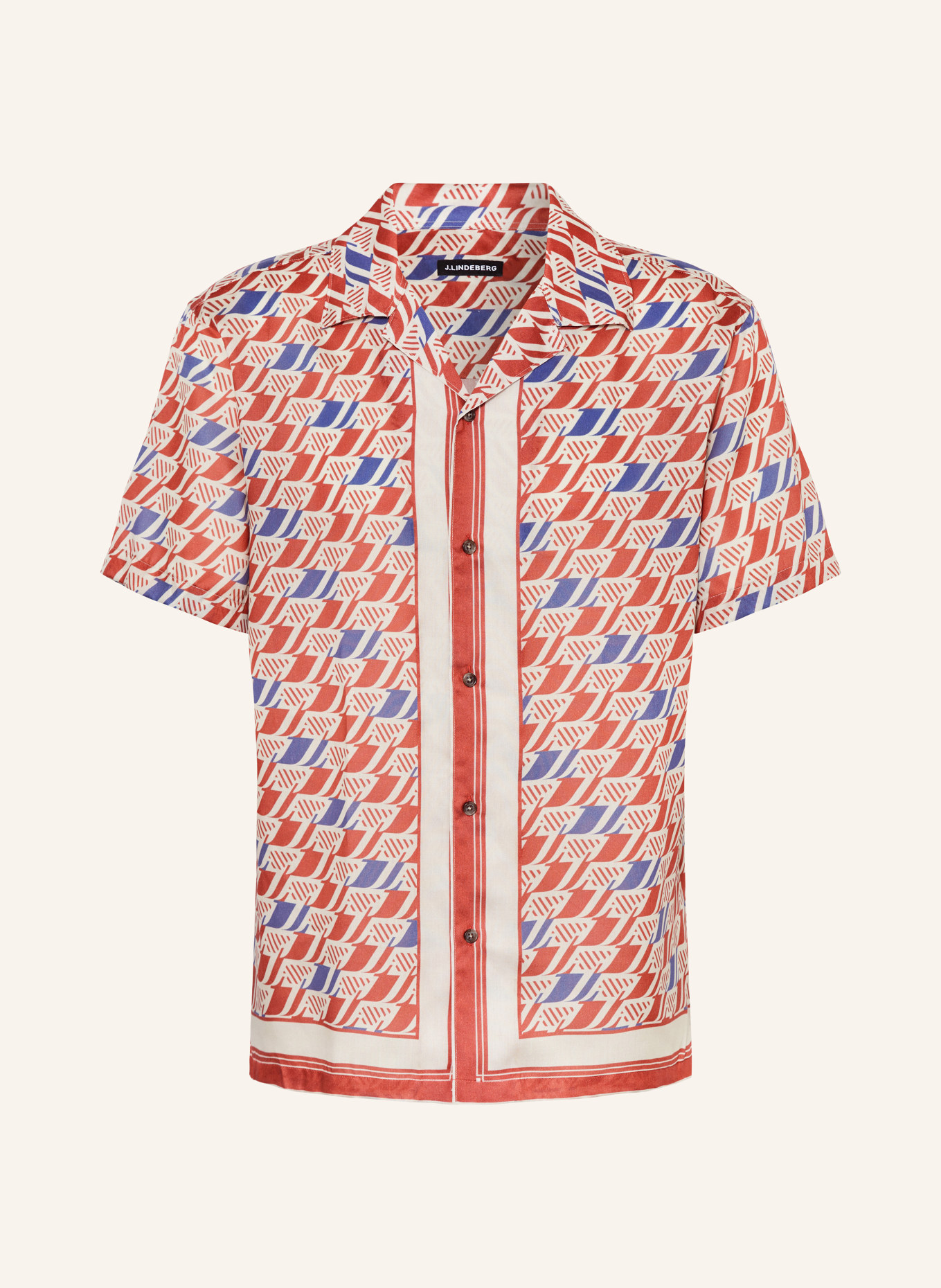 J.LINDEBERG Resort shirt ELIO comfort fit, Color: ROSE/ WHITE/ BLUE (Image 1)