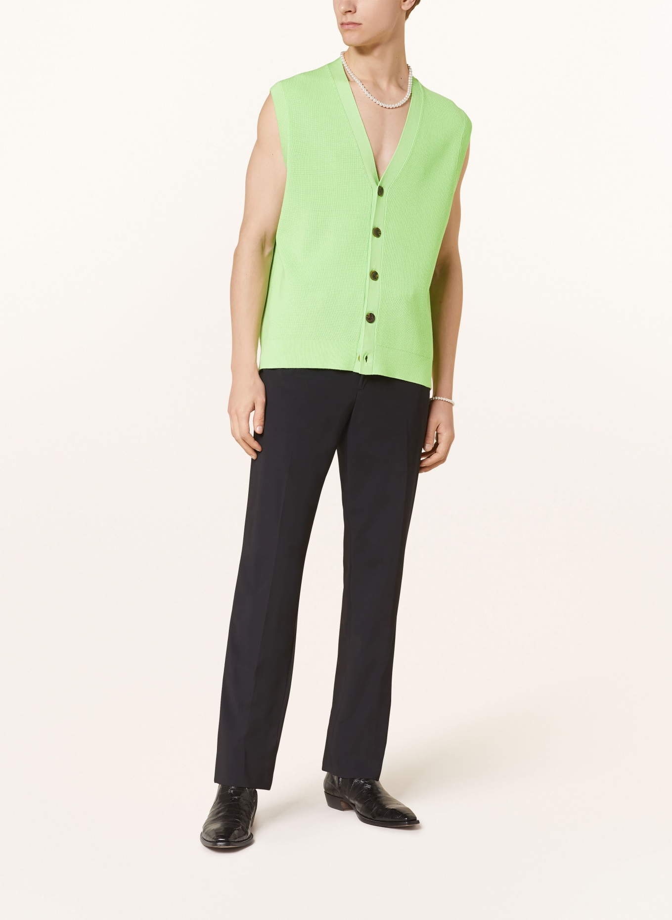J.LINDEBERG Knit vest HUGO, Color: LIGHT GREEN (Image 2)
