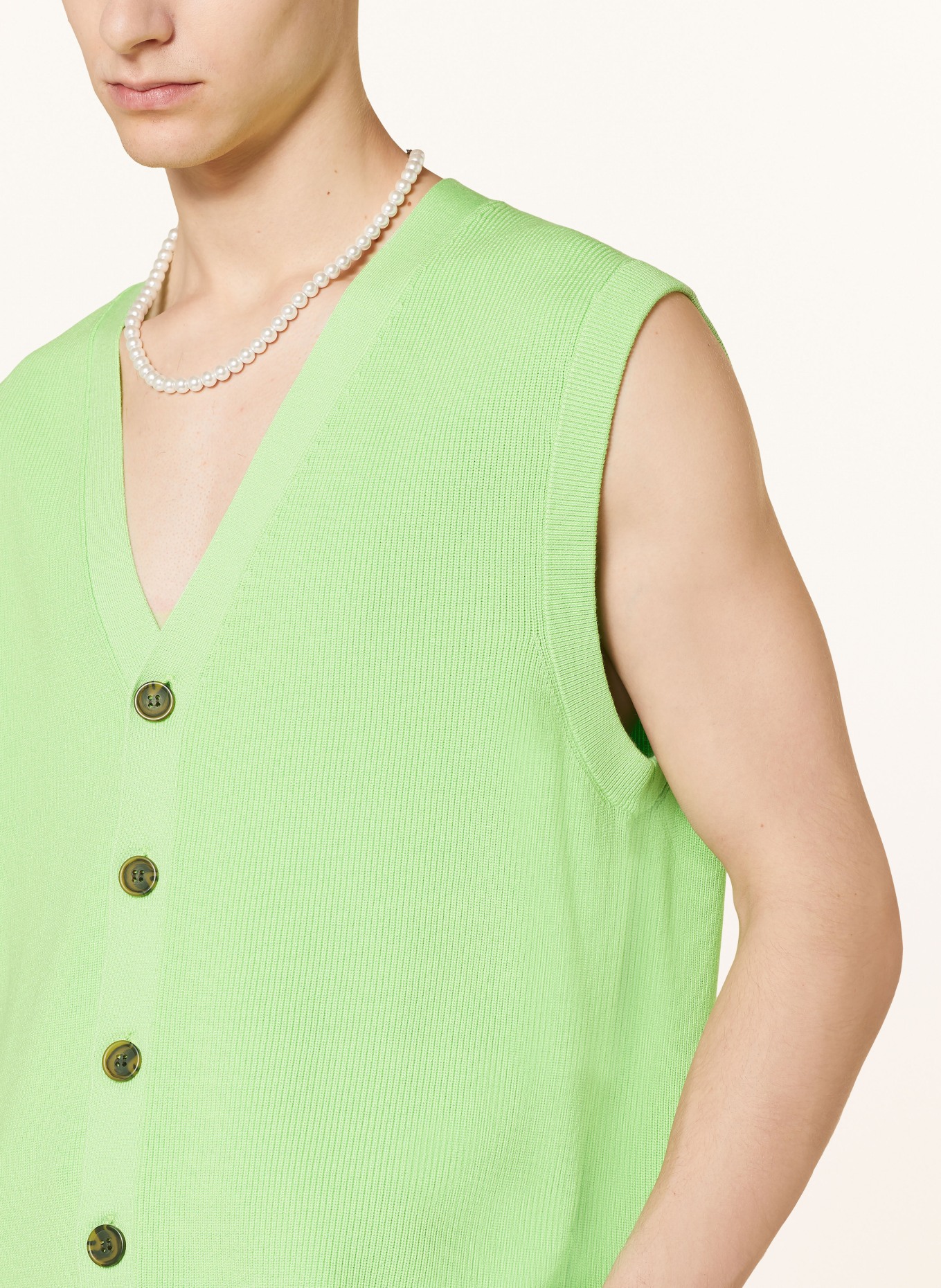 J.LINDEBERG Knit vest HUGO, Color: LIGHT GREEN (Image 4)