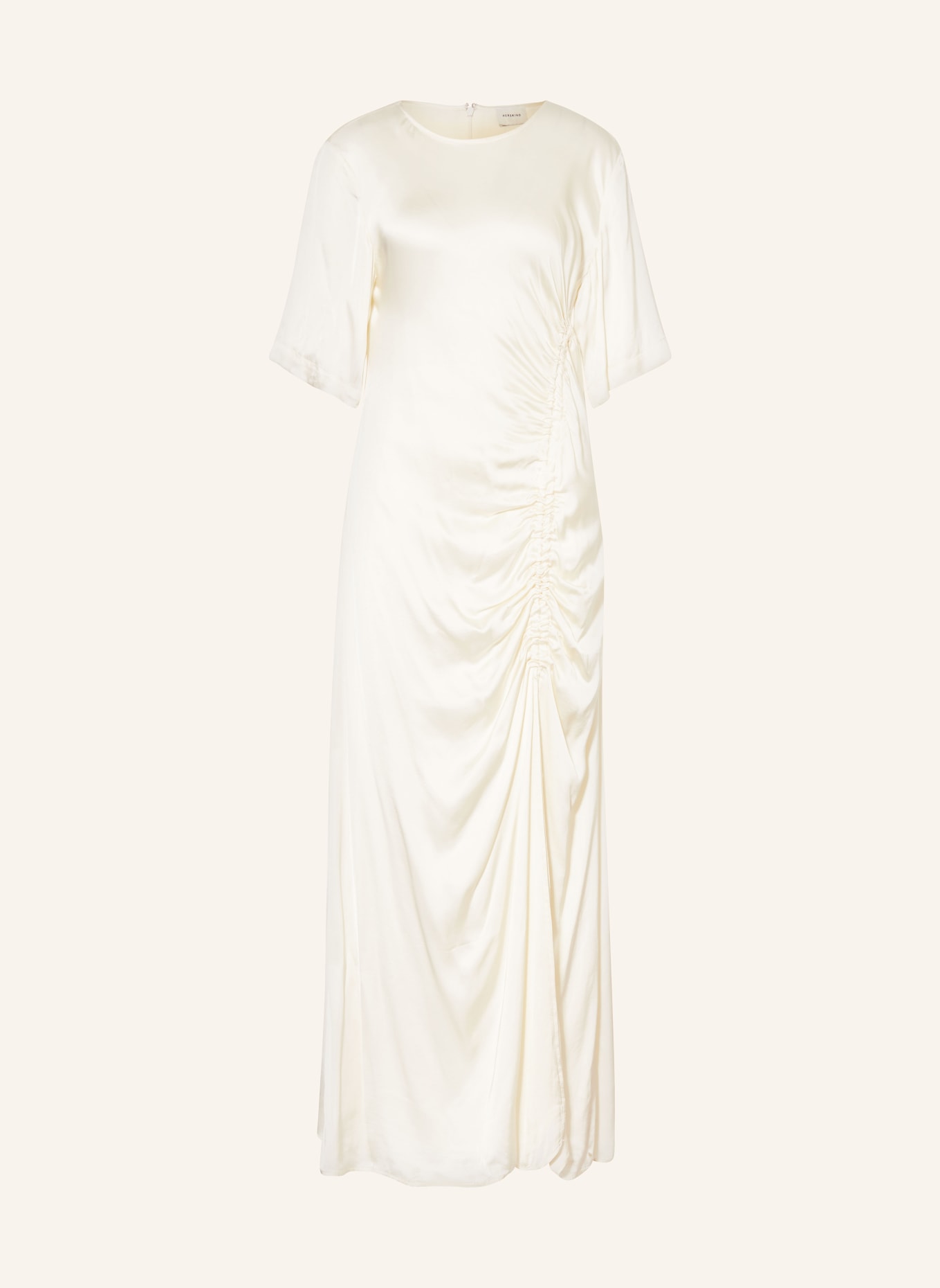 Herskind Satin dress SEBASTIAN with 3/4 sleeves, Color: WHITE (Image 1)