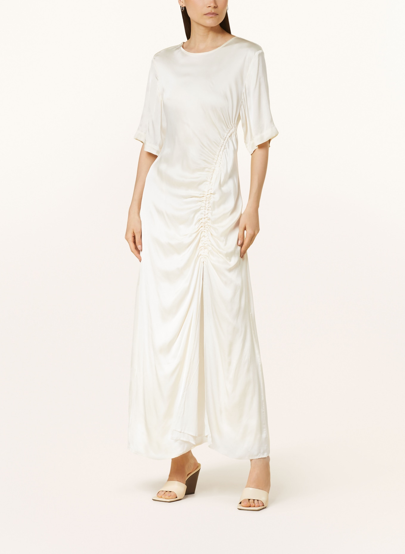 Herskind Satin dress SEBASTIAN with 3/4 sleeves, Color: WHITE (Image 2)