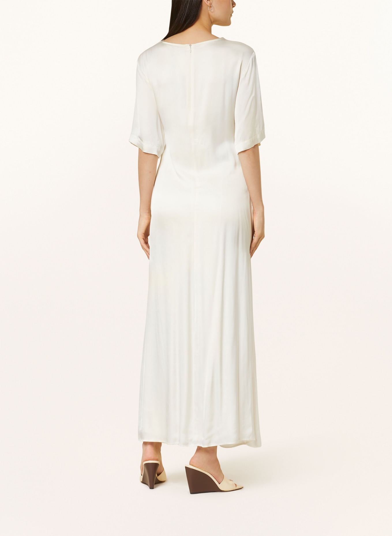 Herskind Satin dress SEBASTIAN with 3/4 sleeves, Color: WHITE (Image 3)