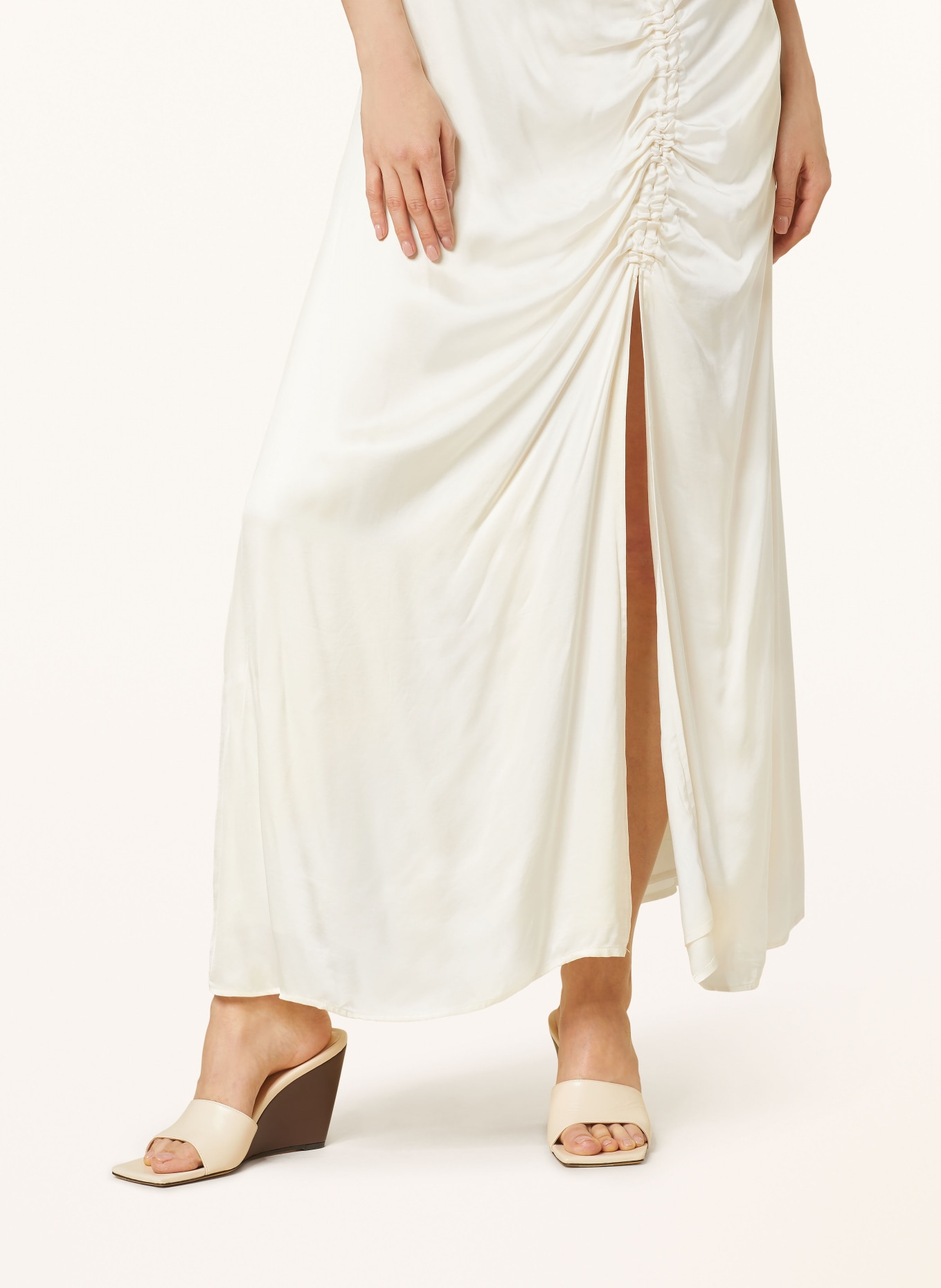 Herskind Satin dress SEBASTIAN with 3/4 sleeves, Color: WHITE (Image 4)