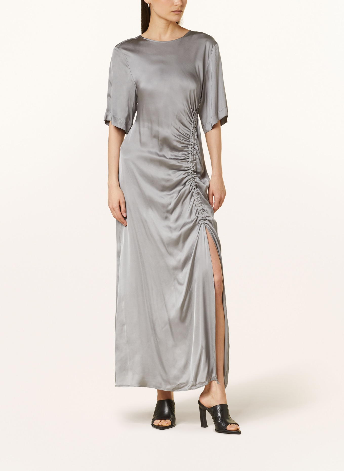 sebastian grey dresses Herskind Satin dress in gray jhoan sebastian grey