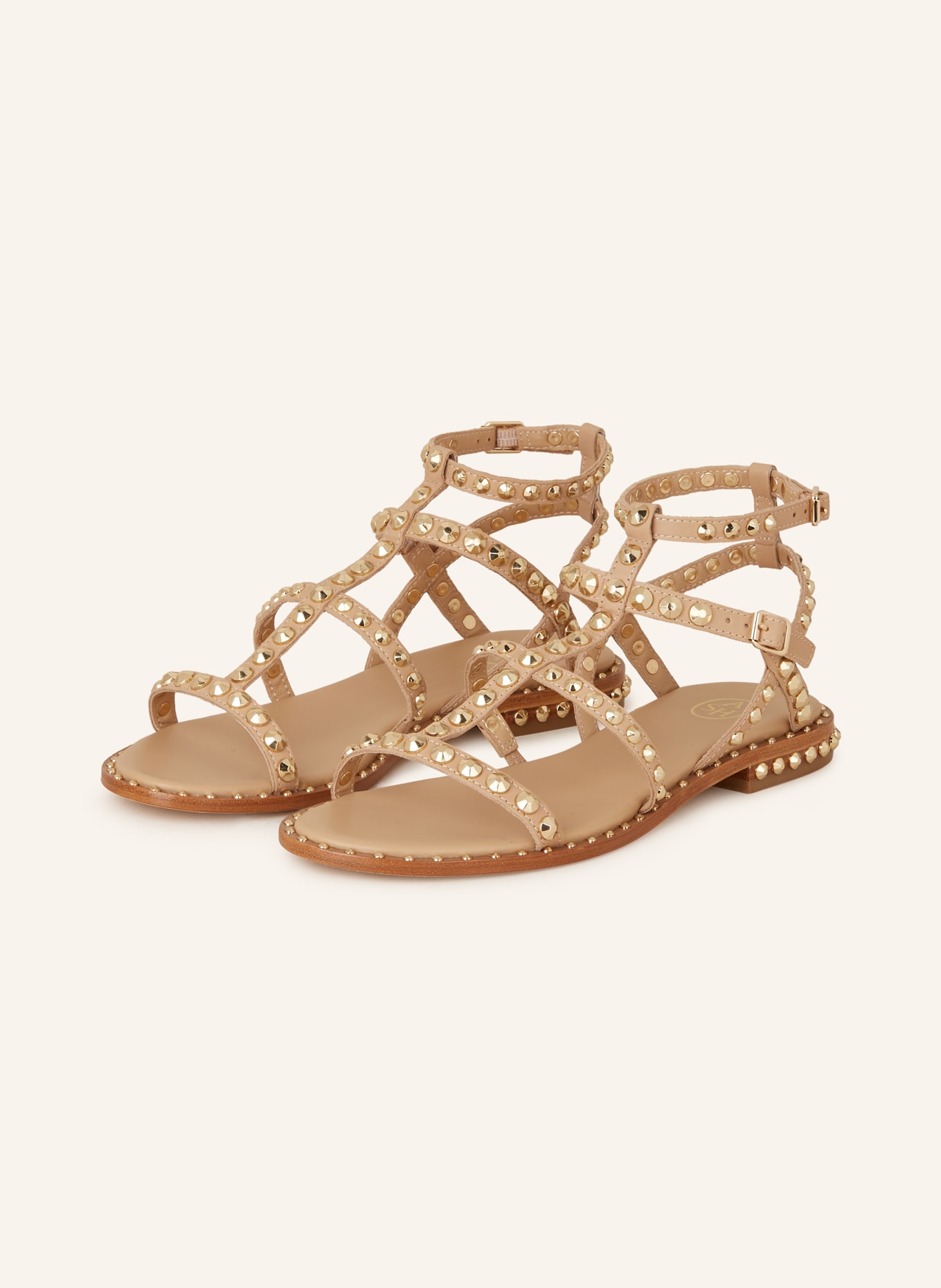 ash Sandalen PRECIOUS mit Nieten, Farbe: CAMEL/ GOLD (Bild 1)