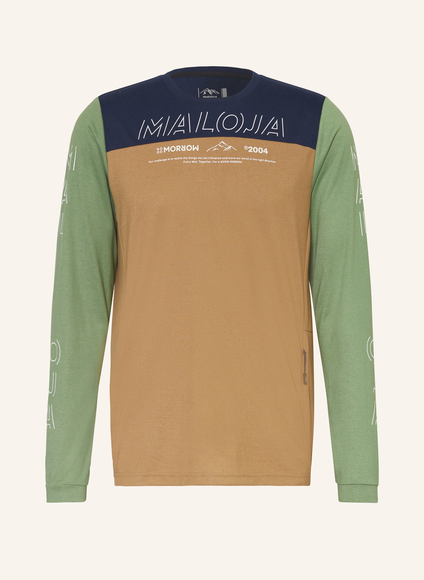 maloja Cycling shirt HAUNOLDM., Color: CAMEL/ DARK BLUE/ GREEN (Image 1)