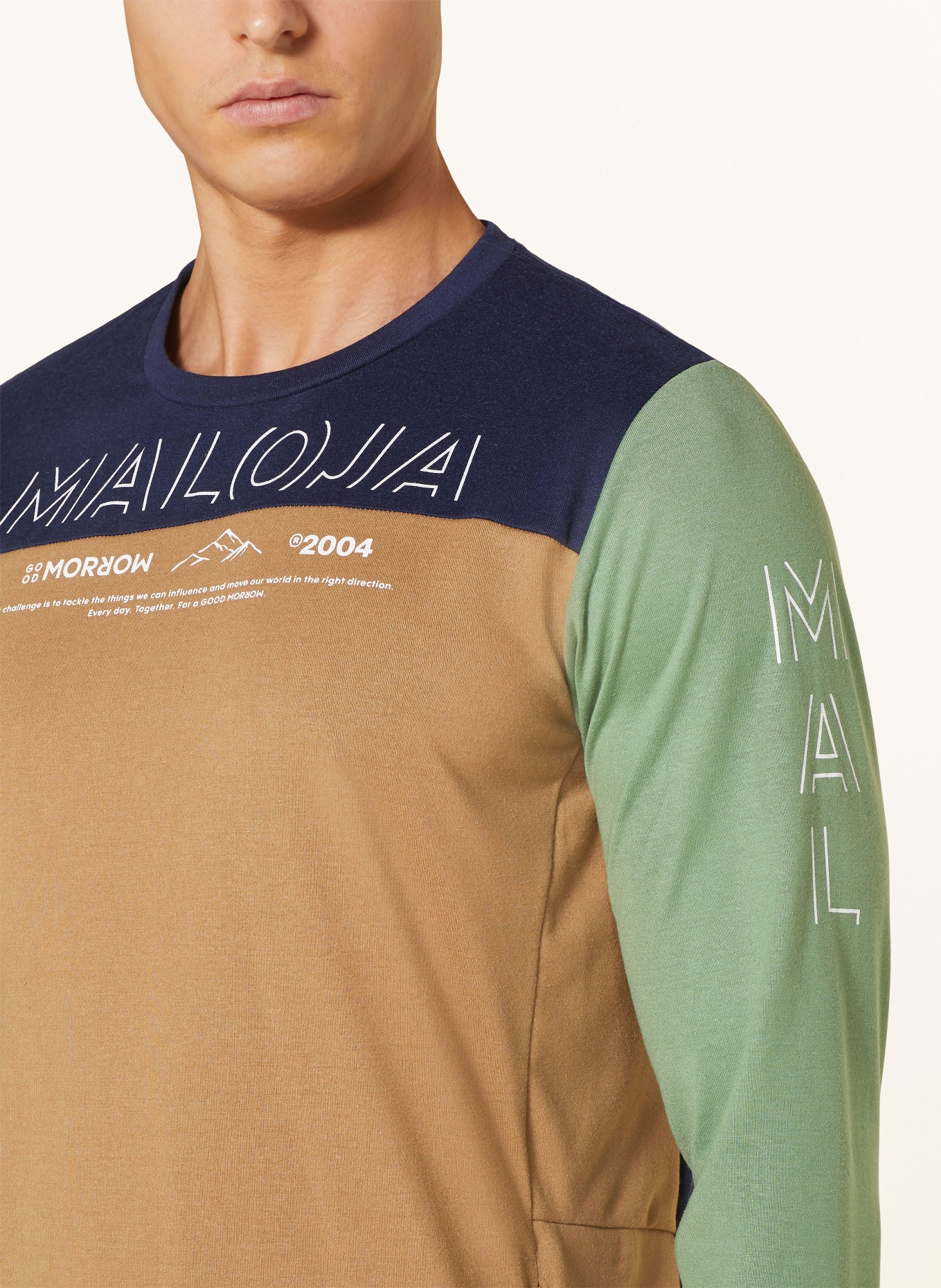 maloja Cycling shirt HAUNOLDM., Color: CAMEL/ DARK BLUE/ GREEN (Image 4)