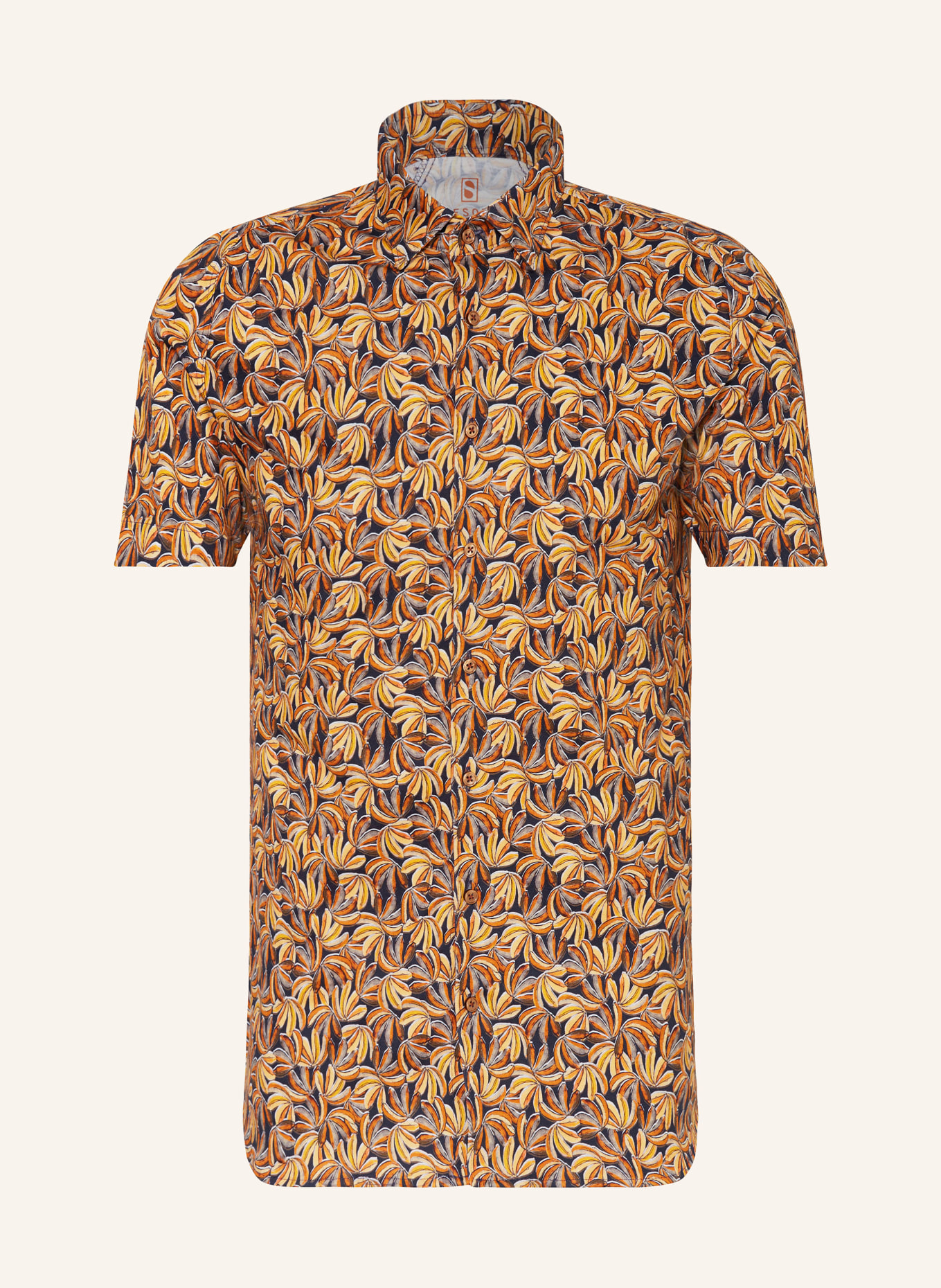DESOTO Short sleeve shirt slim fit, Color: ORANGE/ YELLOW/ BROWN (Image 1)