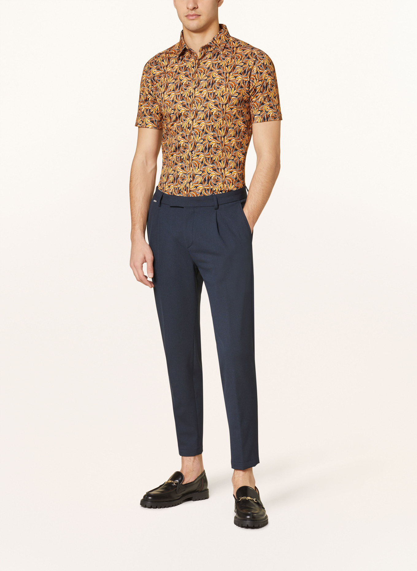 DESOTO Short sleeve shirt slim fit, Color: ORANGE/ YELLOW/ BROWN (Image 2)