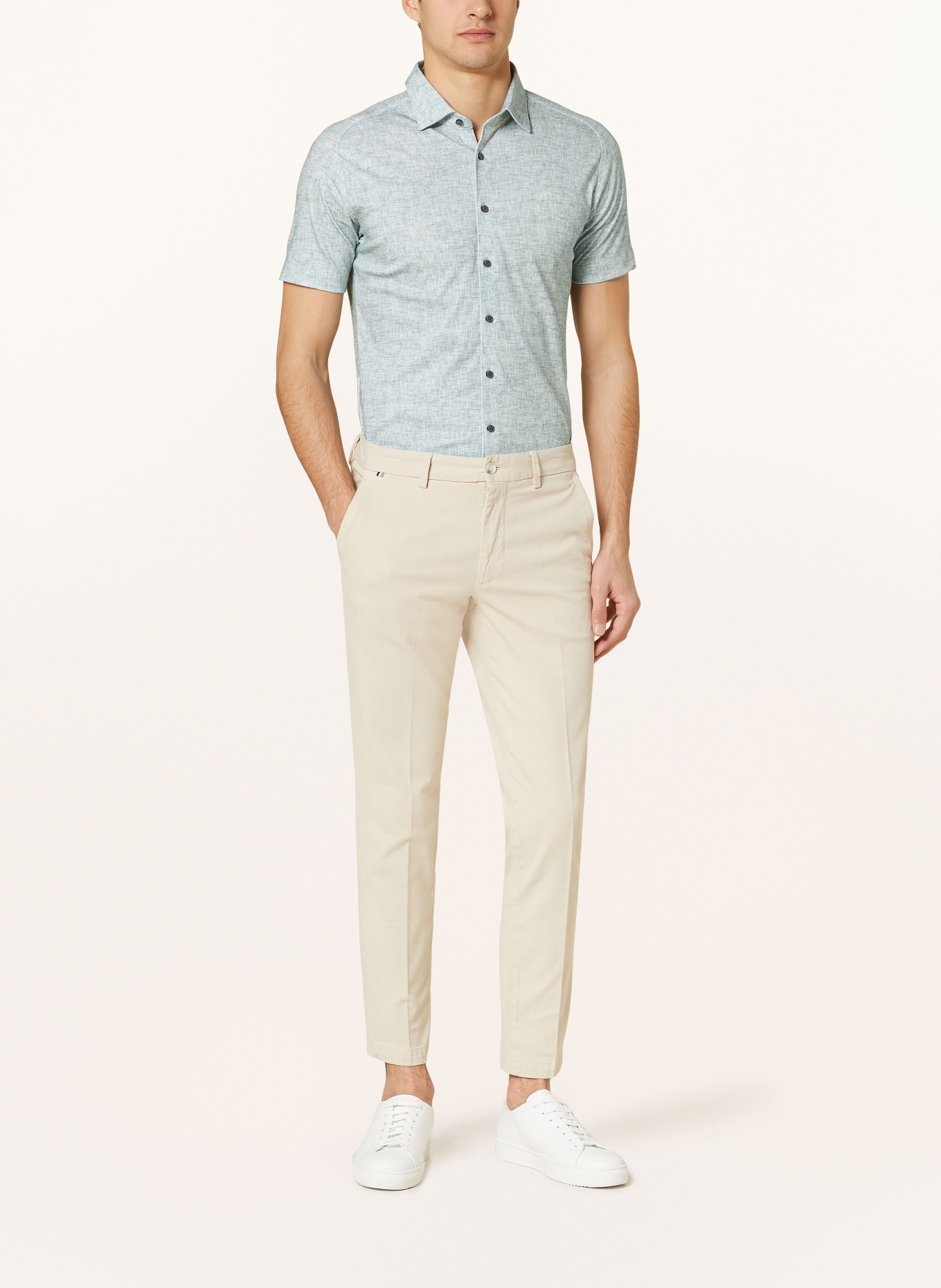 DESOTO Short sleeve shirt slim fit in jersey, Color: MINT (Image 2)