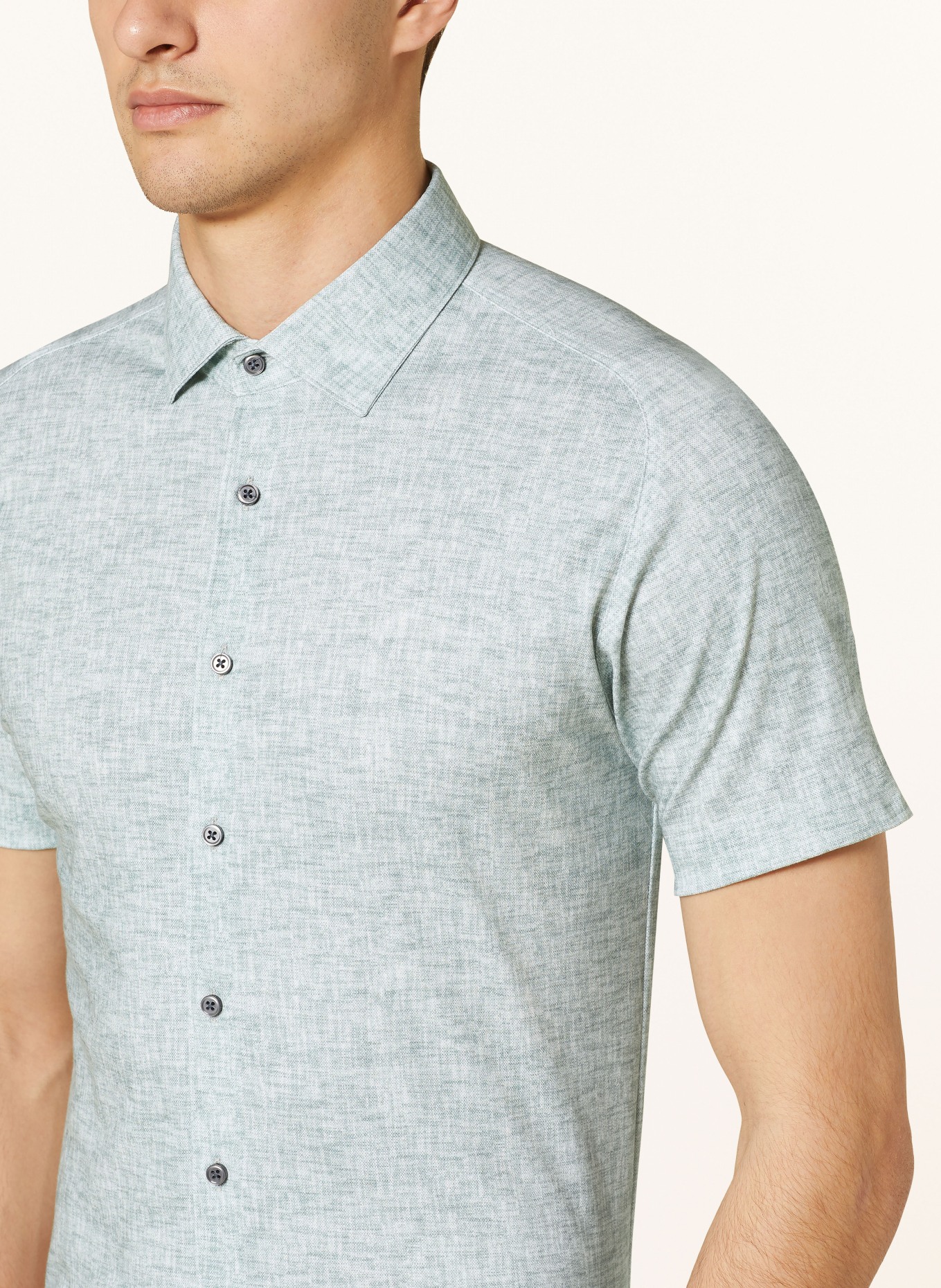 DESOTO Short sleeve shirt slim fit in jersey, Color: MINT (Image 4)