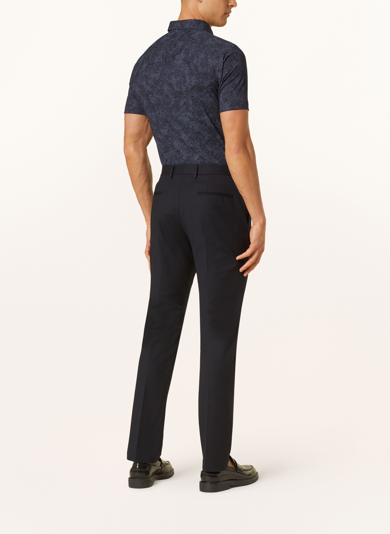 DESOTO Kurzarm-Hemd Slim Fit aus Jersey, Farbe: DUNKELBLAU/ BLAU (Bild 3)