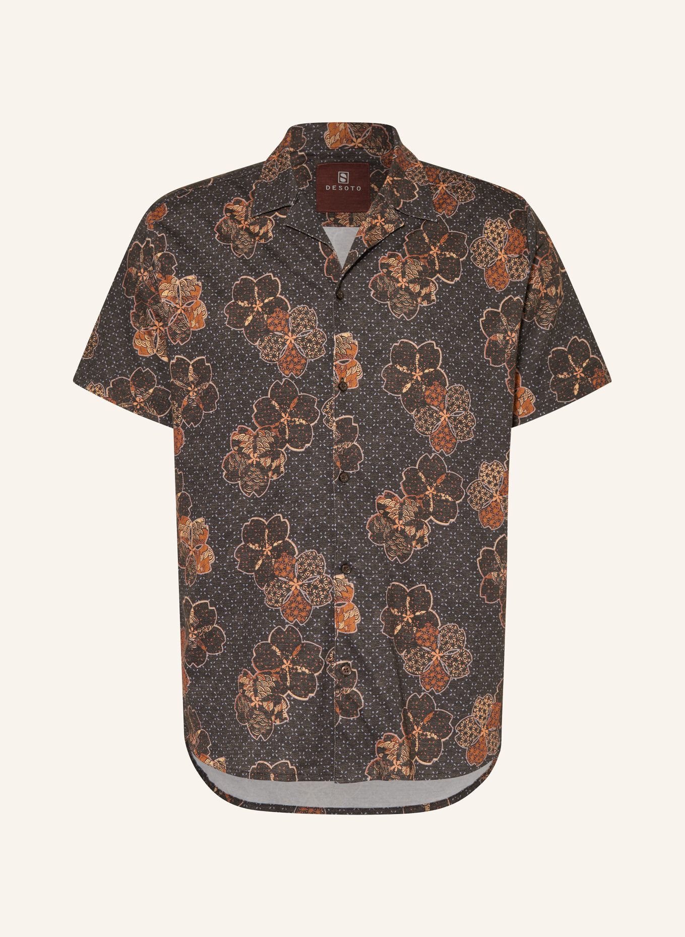 DESOTO Resort shirt comfort fit, Color: DARK BROWN/ BROWN/ DARK YELLOW (Image 1)