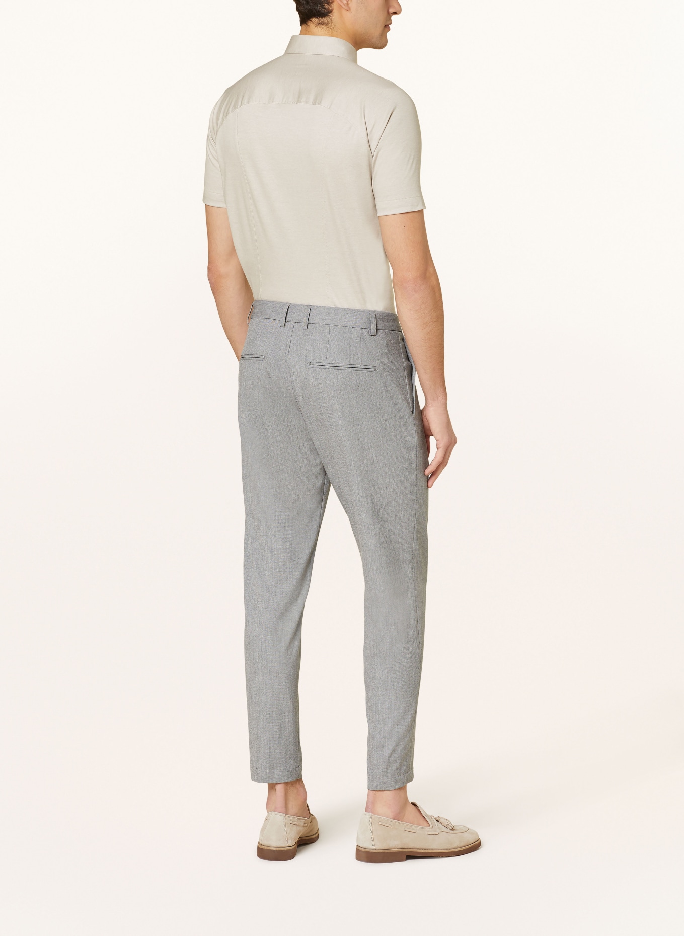 DESOTO Kurzarm-Hemd Slim Fit aus Jersey, Farbe: TAUPE (Bild 3)
