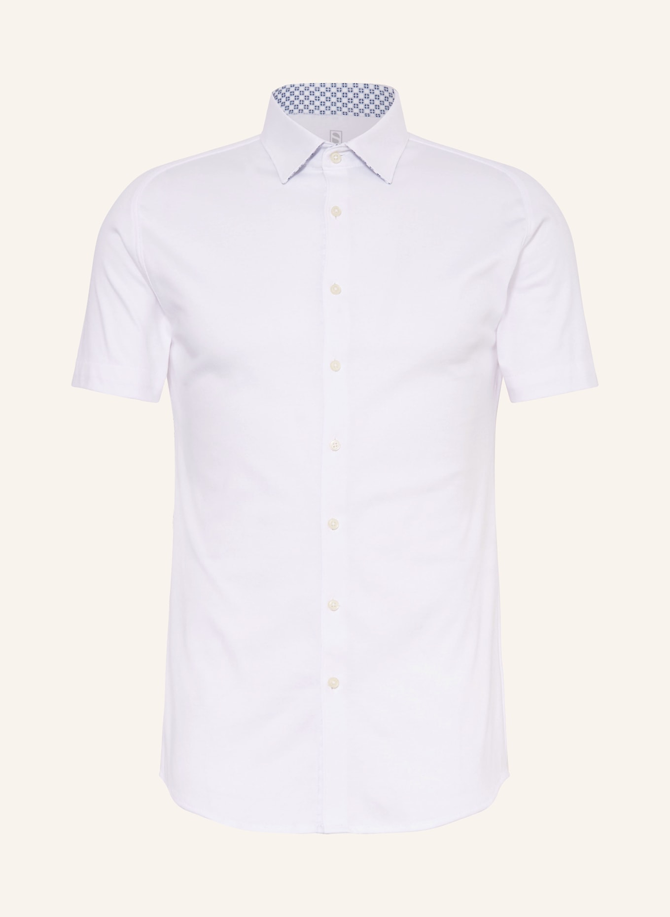 DESOTO Short sleeve shirt slim fit in jersey, Color: WHITE (Image 1)