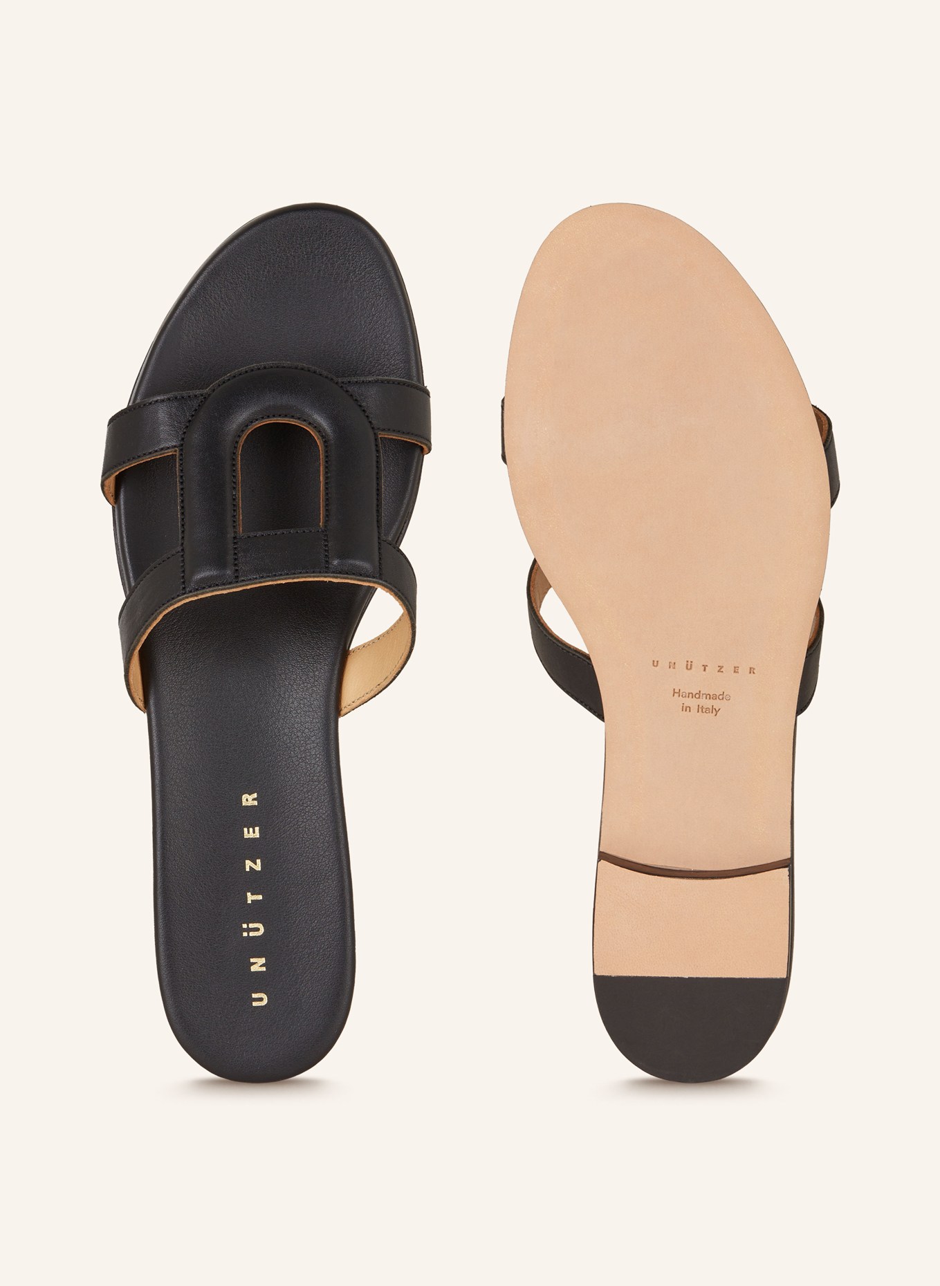 UNÜTZER Pantoletten: SCHWARZ