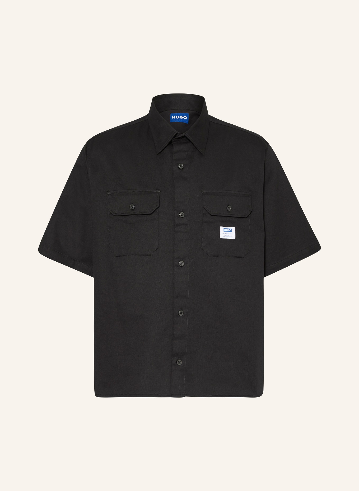 HUGO BLUE Short sleeve shirt EKYNO comfort fit, Color: BLACK (Image 1)