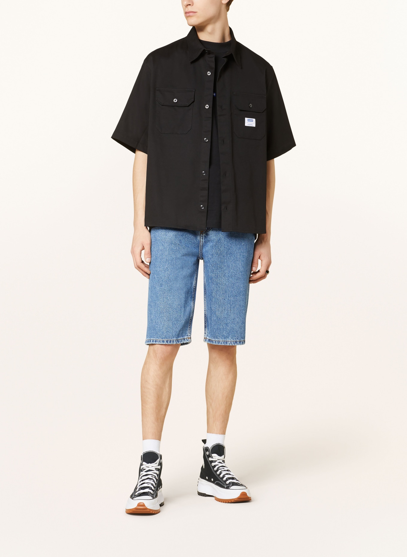 HUGO BLUE Short sleeve shirt EKYNO comfort fit, Color: BLACK (Image 2)