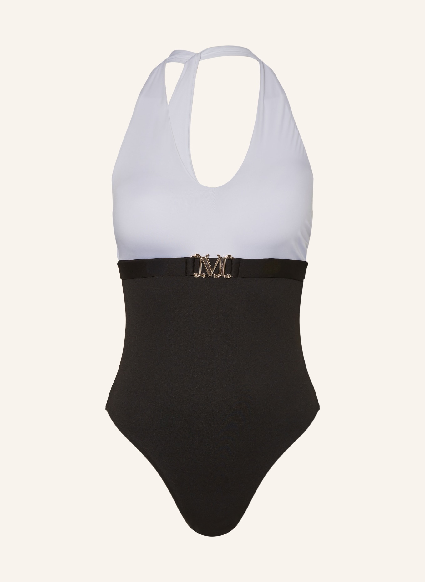 Max Mara BEACHWEAR Halter neck swimsuit CARLOTTA, Color: BLACK/ WHITE (Image 1)