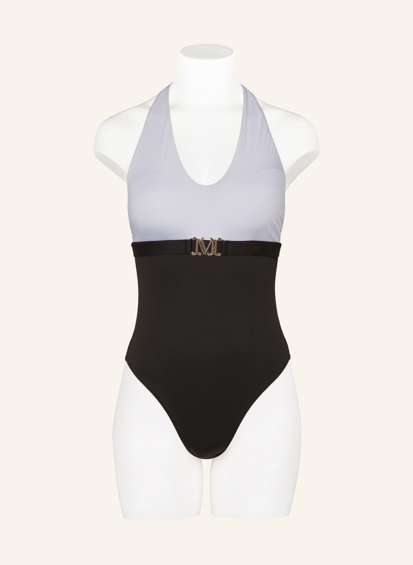 Max Mara BEACHWEAR Halter neck swimsuit CARLOTTA, Color: BLACK/ WHITE (Image 2)