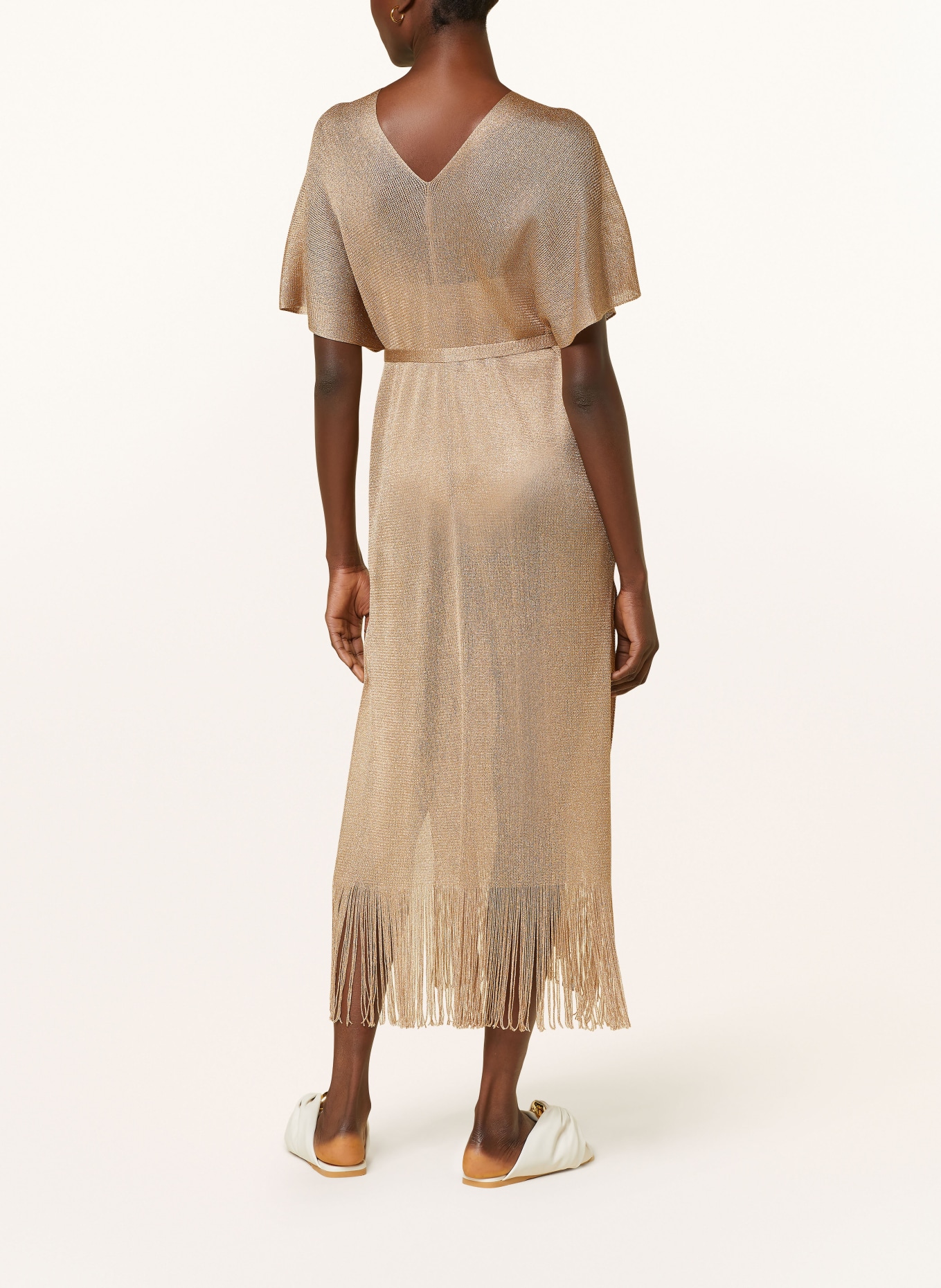 Max Mara BEACHWEAR Pletené šaty MACAO s třpytivou přízí, Barva: BÉŽOVÁ/ ZLATÁ (Obrázek 3)