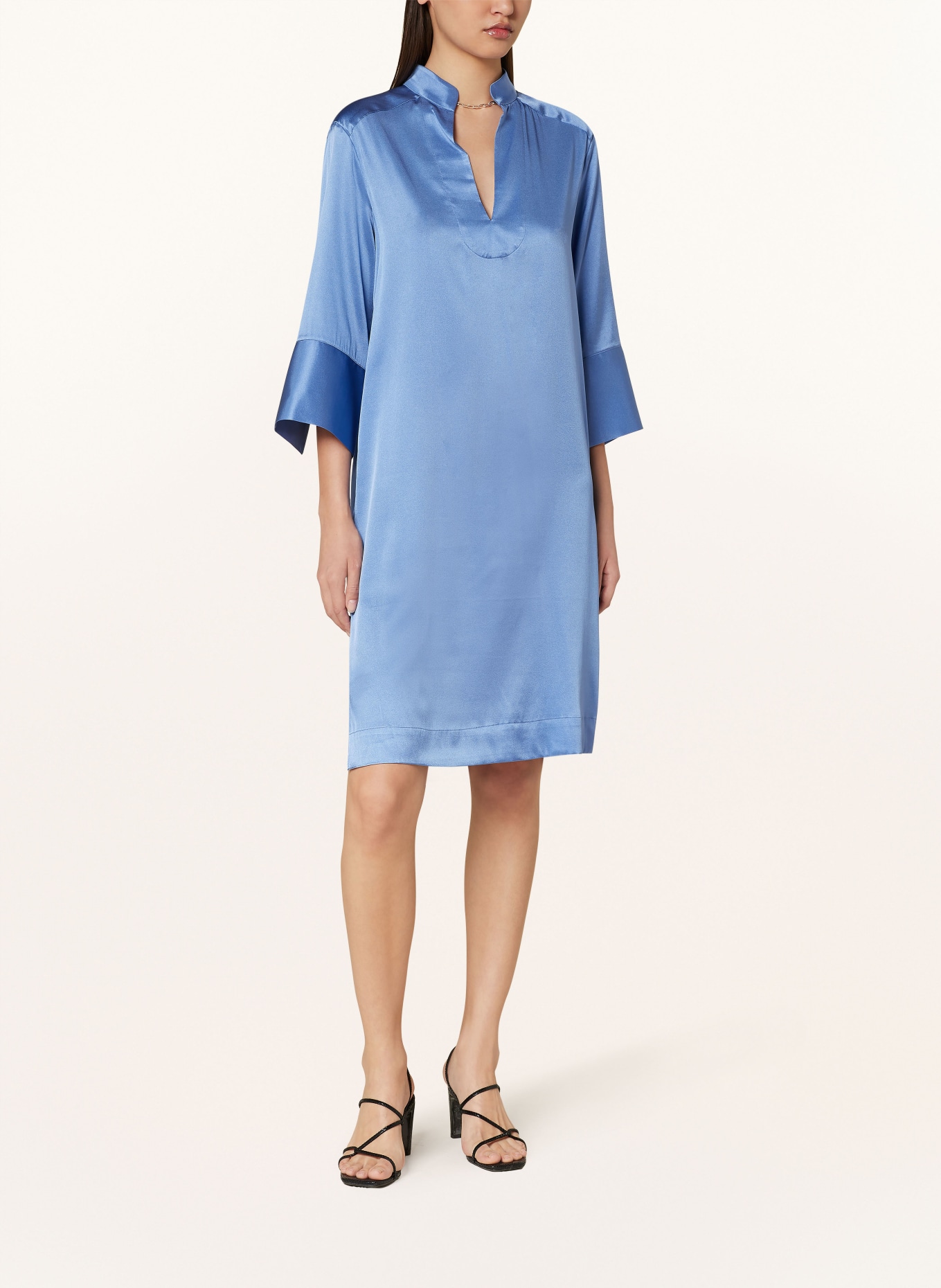 dea kudibal Silk dress SIBEL with 3/4 sleeves, Color: BLUE (Image 2)