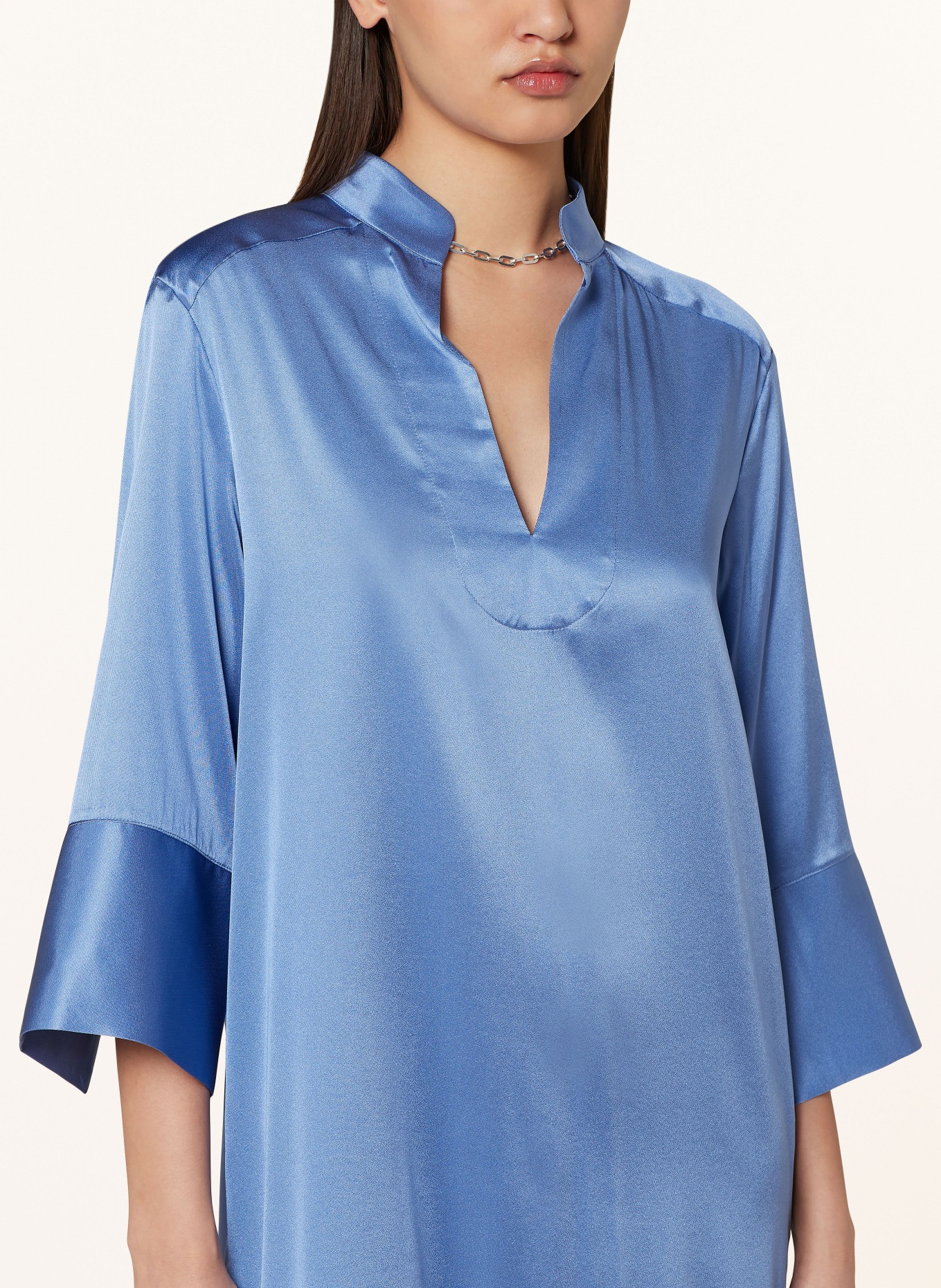 dea kudibal Silk dress SIBEL with 3/4 sleeves, Color: BLUE (Image 4)