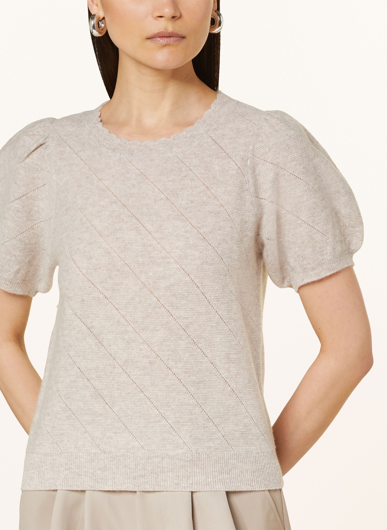 REPEAT Strickshirt aus Cashmere, Farbe: TAUPE (Bild 4)