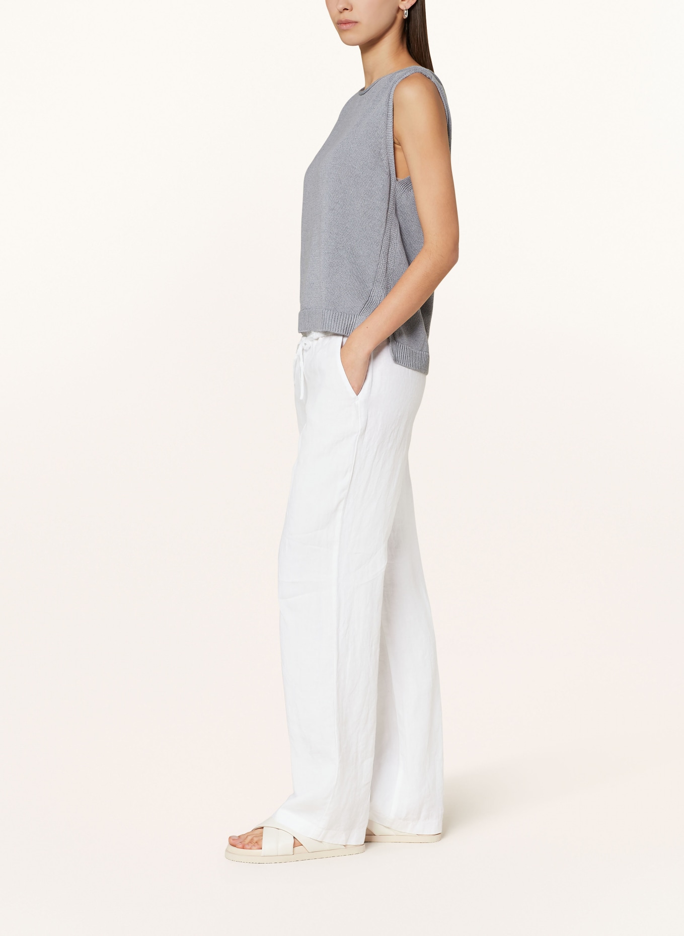 BRAX Linen trousers FARINA, Color: WHITE (Image 4)