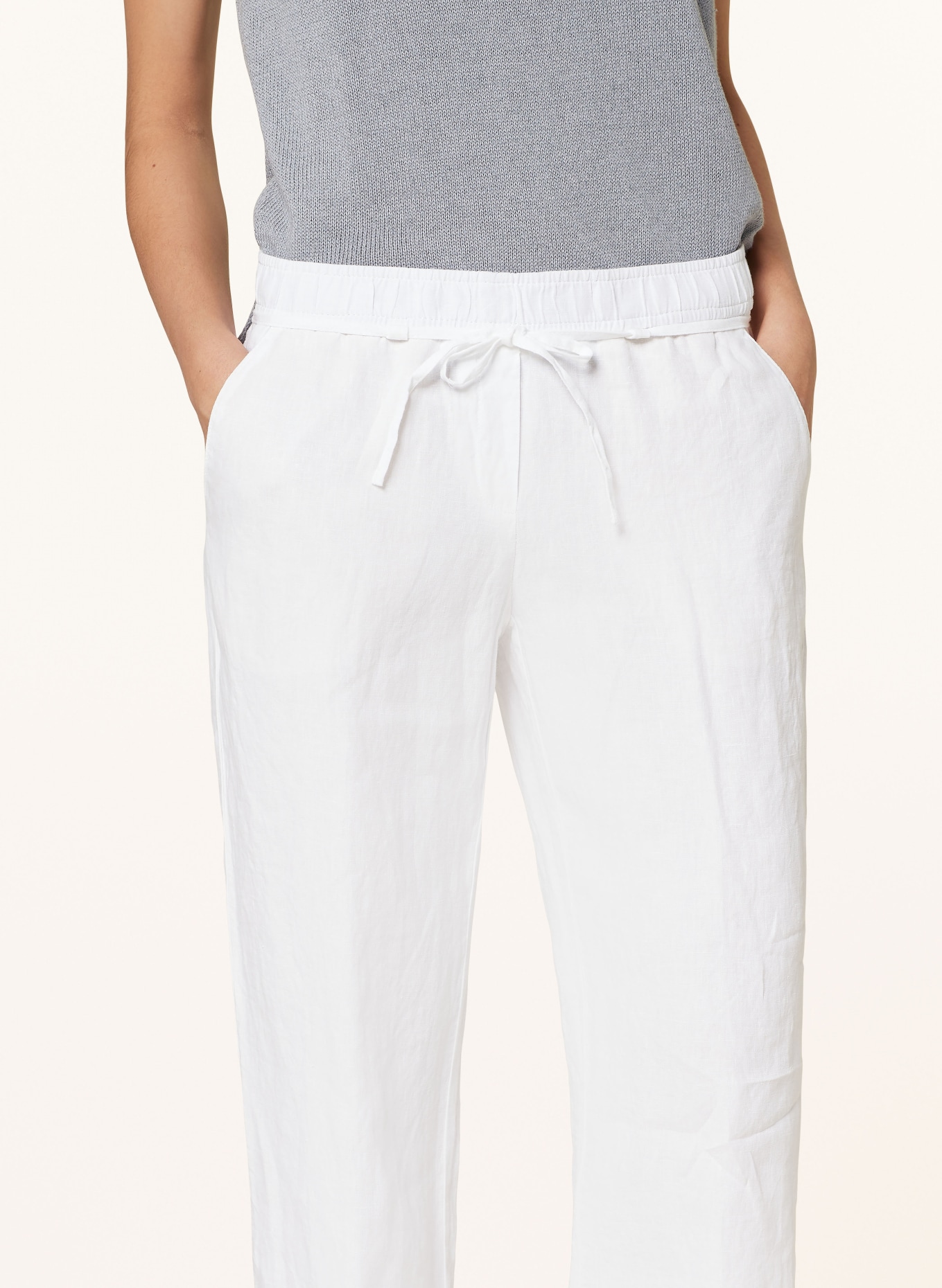 BRAX Linen trousers FARINA, Color: WHITE (Image 5)