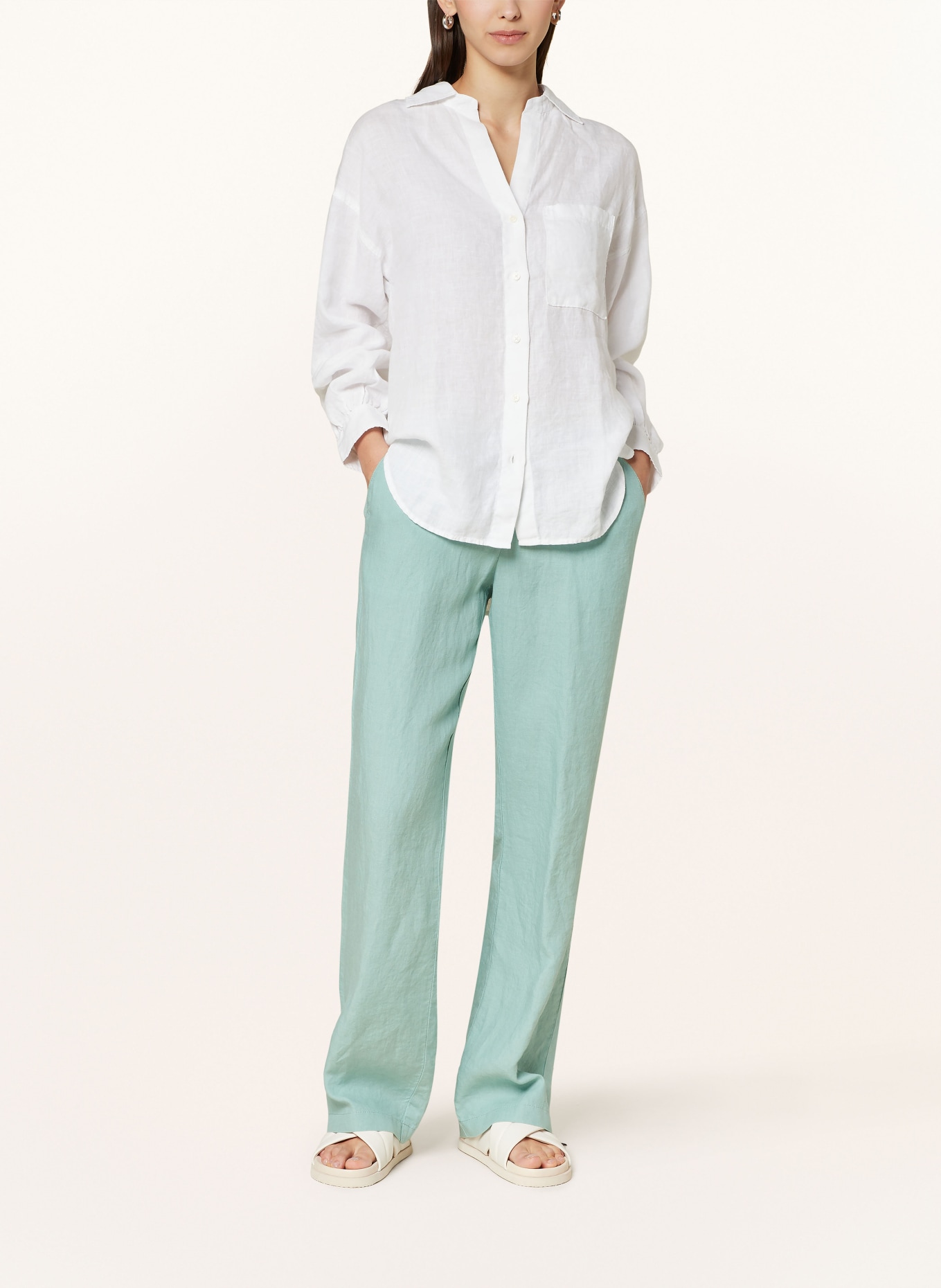 BRAX Linen trousers FARINA, Color: LIGHT GREEN (Image 2)