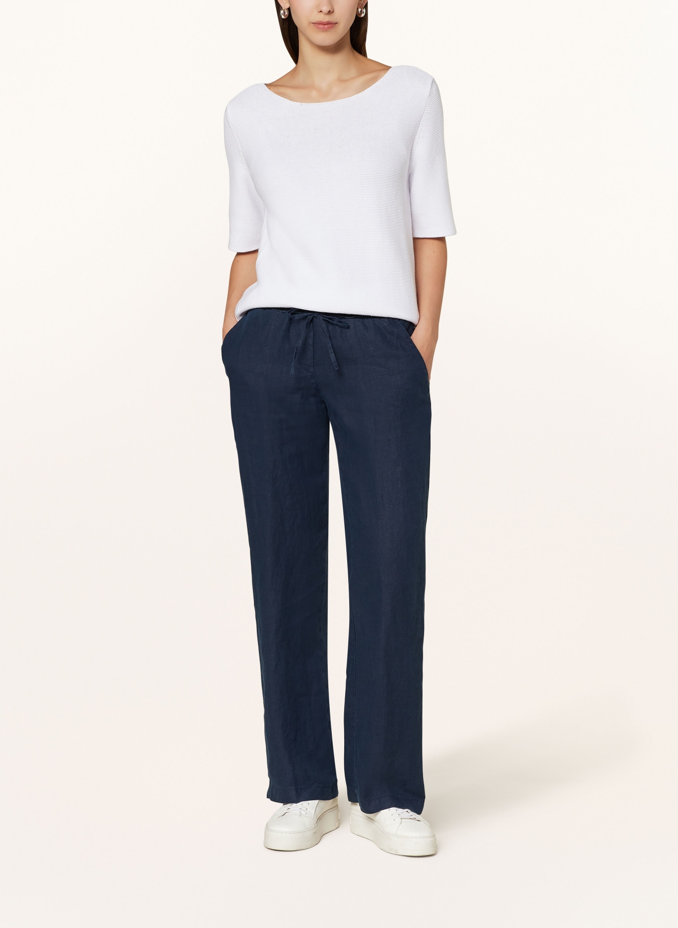 BRAX Linen trousers FARINA: DARK BLUE