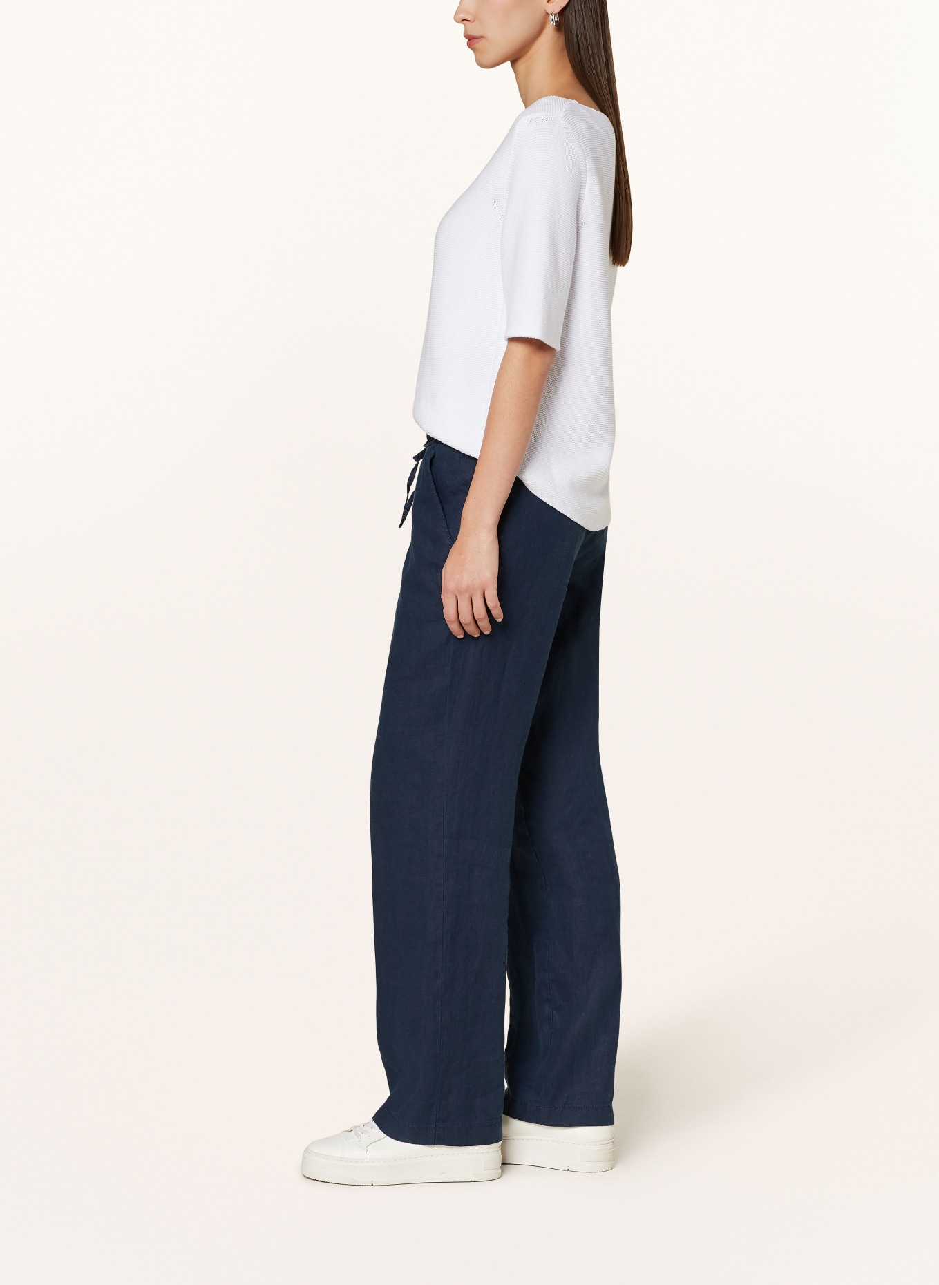 BRAX Linen trousers FARINA: DARK BLUE