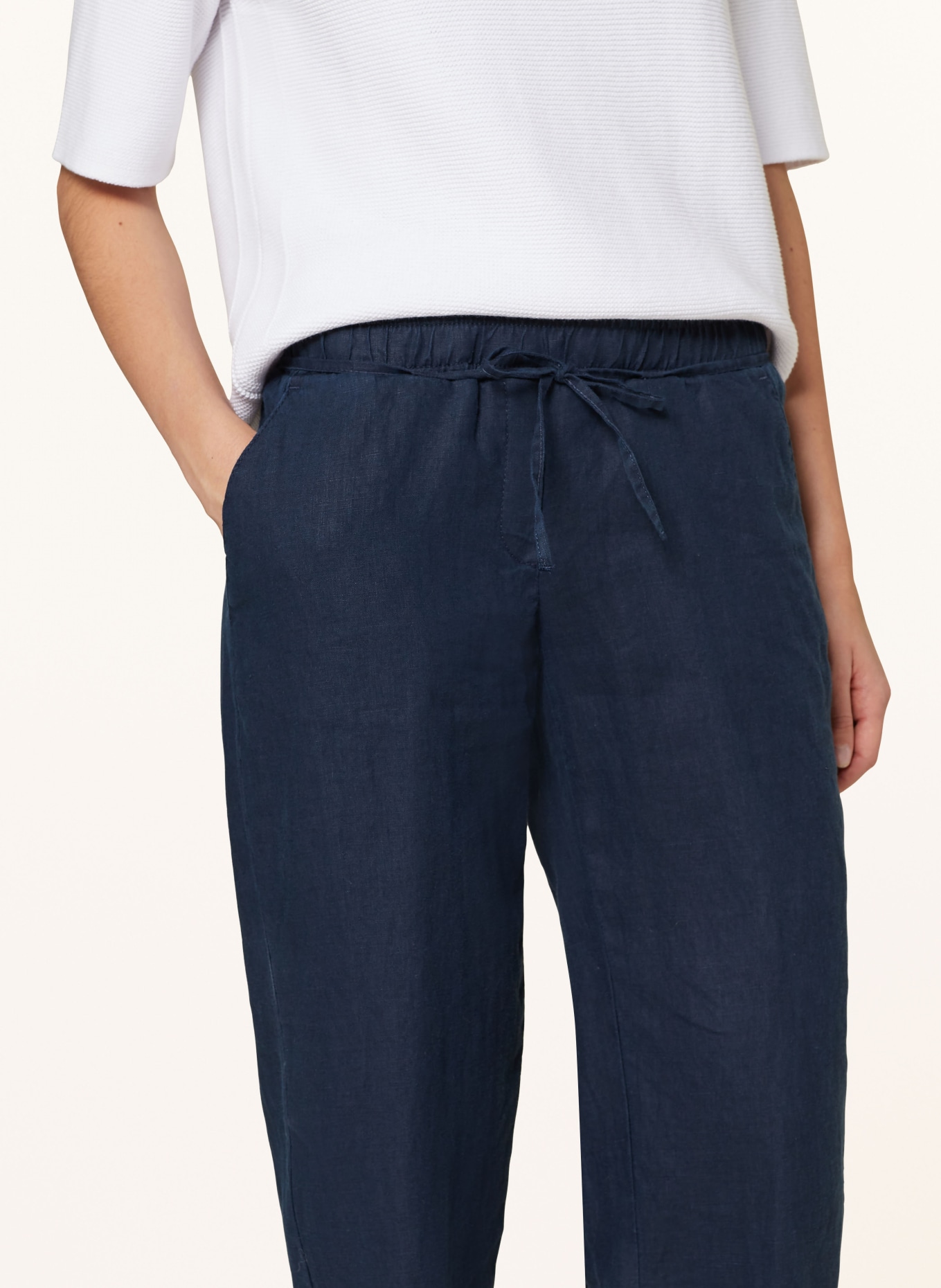 BRAX Linen trousers FARINA: DARK BLUE