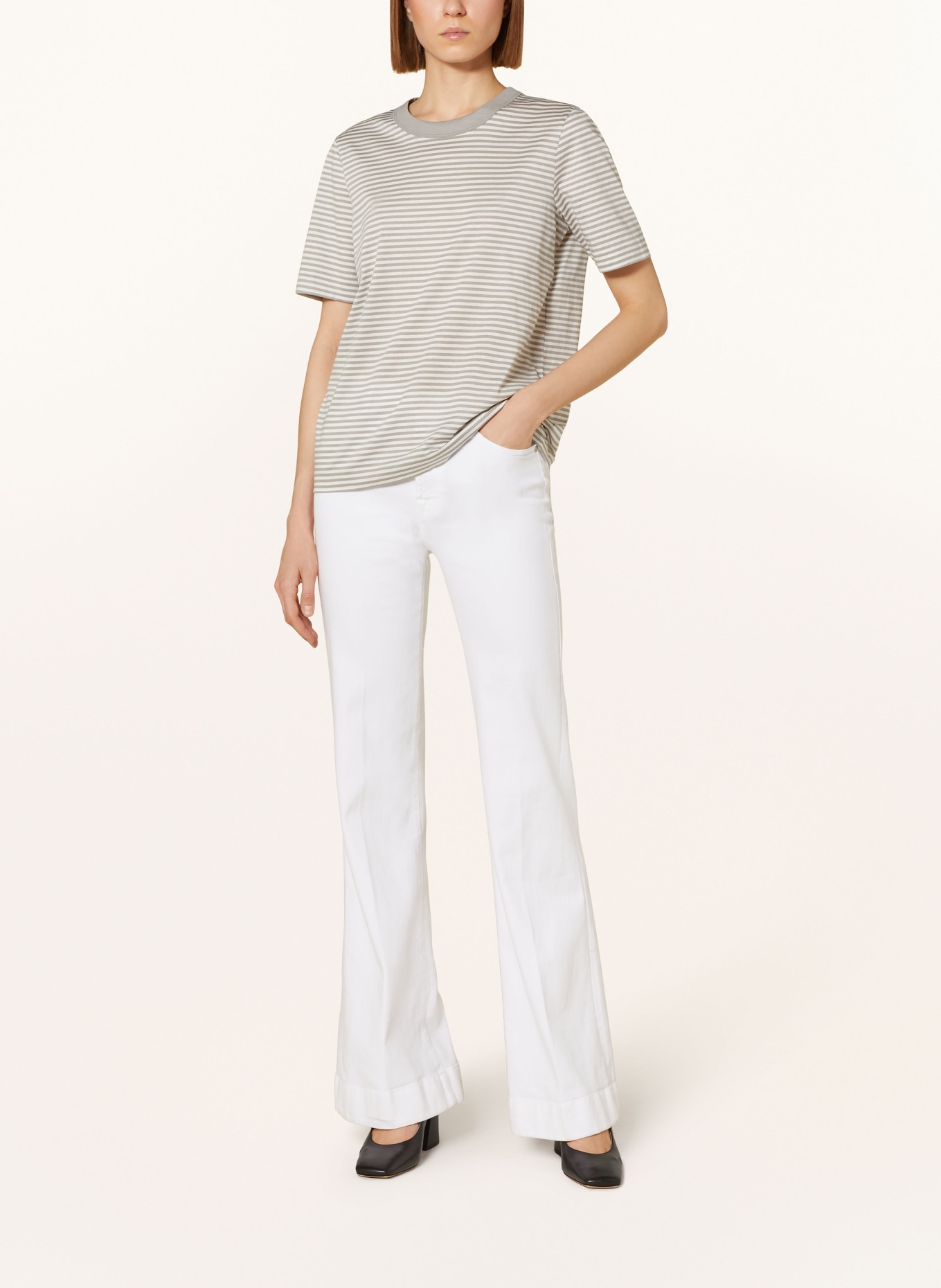 DRYKORN T-shirt KIRANI, Color: GRAY/ WHITE (Image 2)