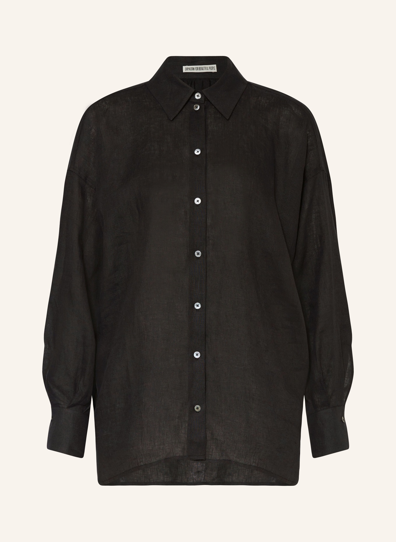 DRYKORN Shirt blouse EFFIE made of linen, Color: BLACK (Image 1)