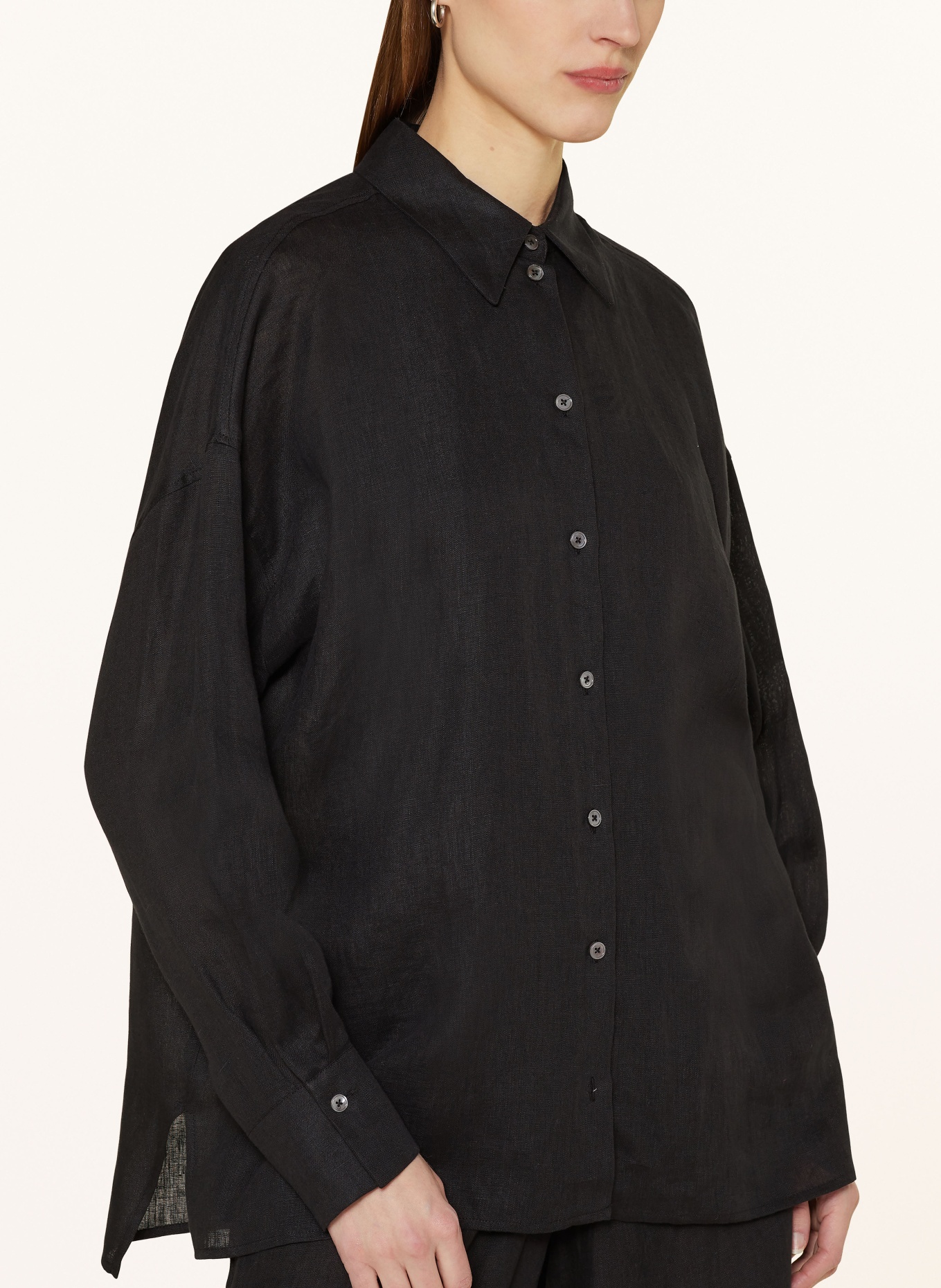 DRYKORN Shirt blouse EFFIE made of linen, Color: BLACK (Image 4)