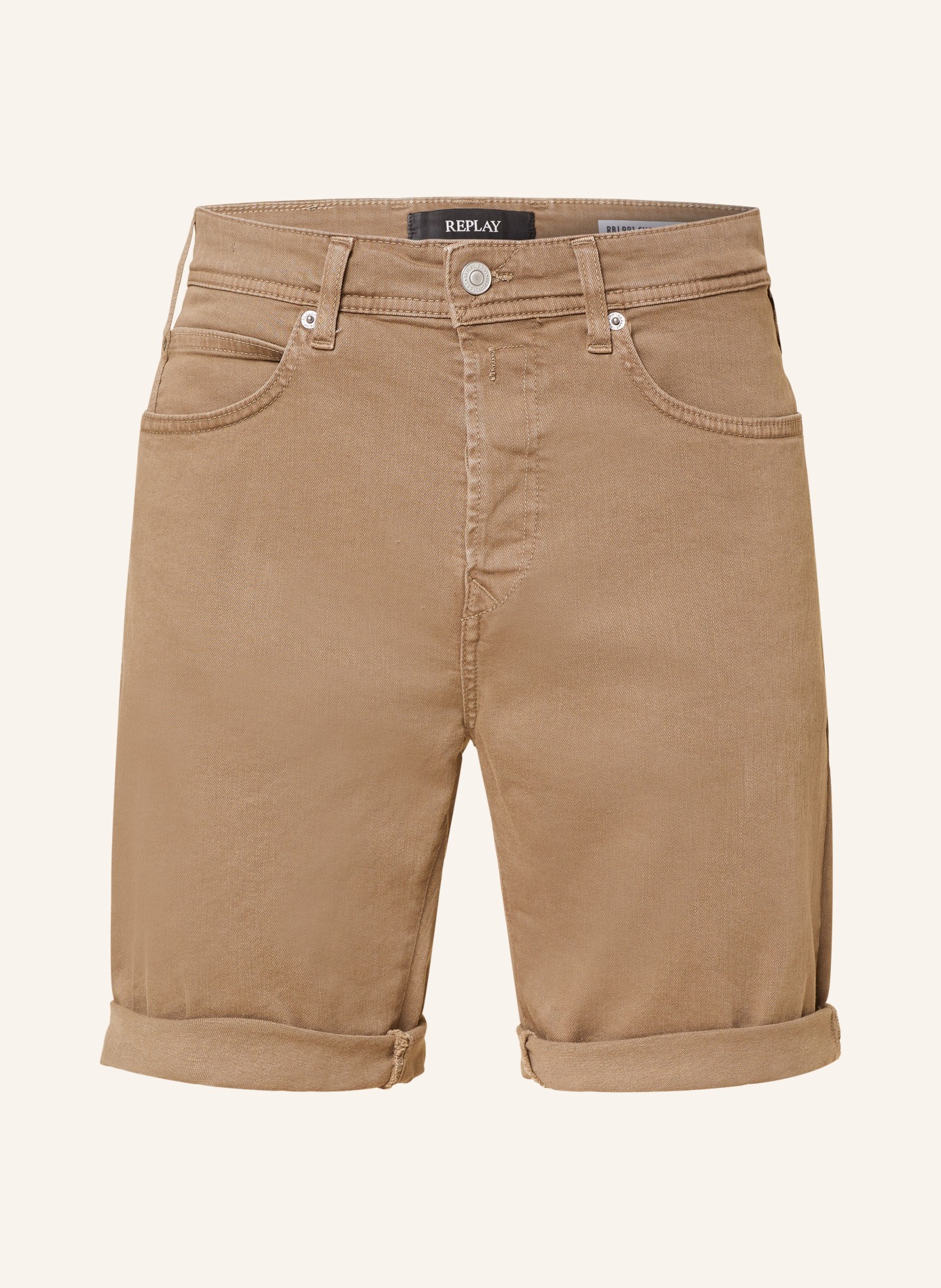 REPLAY Denim shorts tapered fit, Color: 725 PEANUT (Image 1)