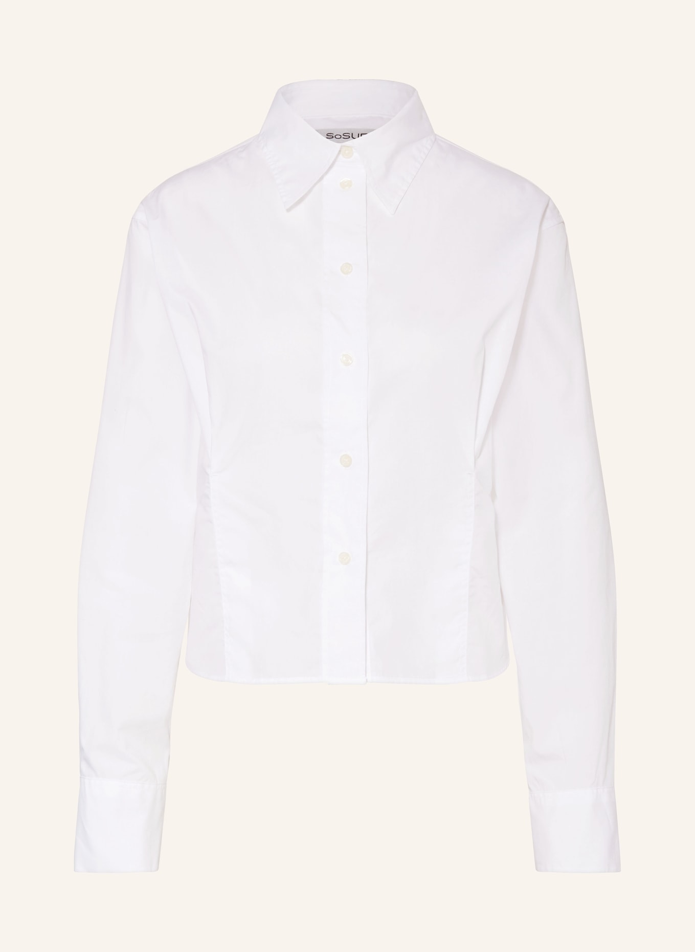 SoSUE Cropped shirt blouse MELBOURNE, Color: WHITE (Image 1)